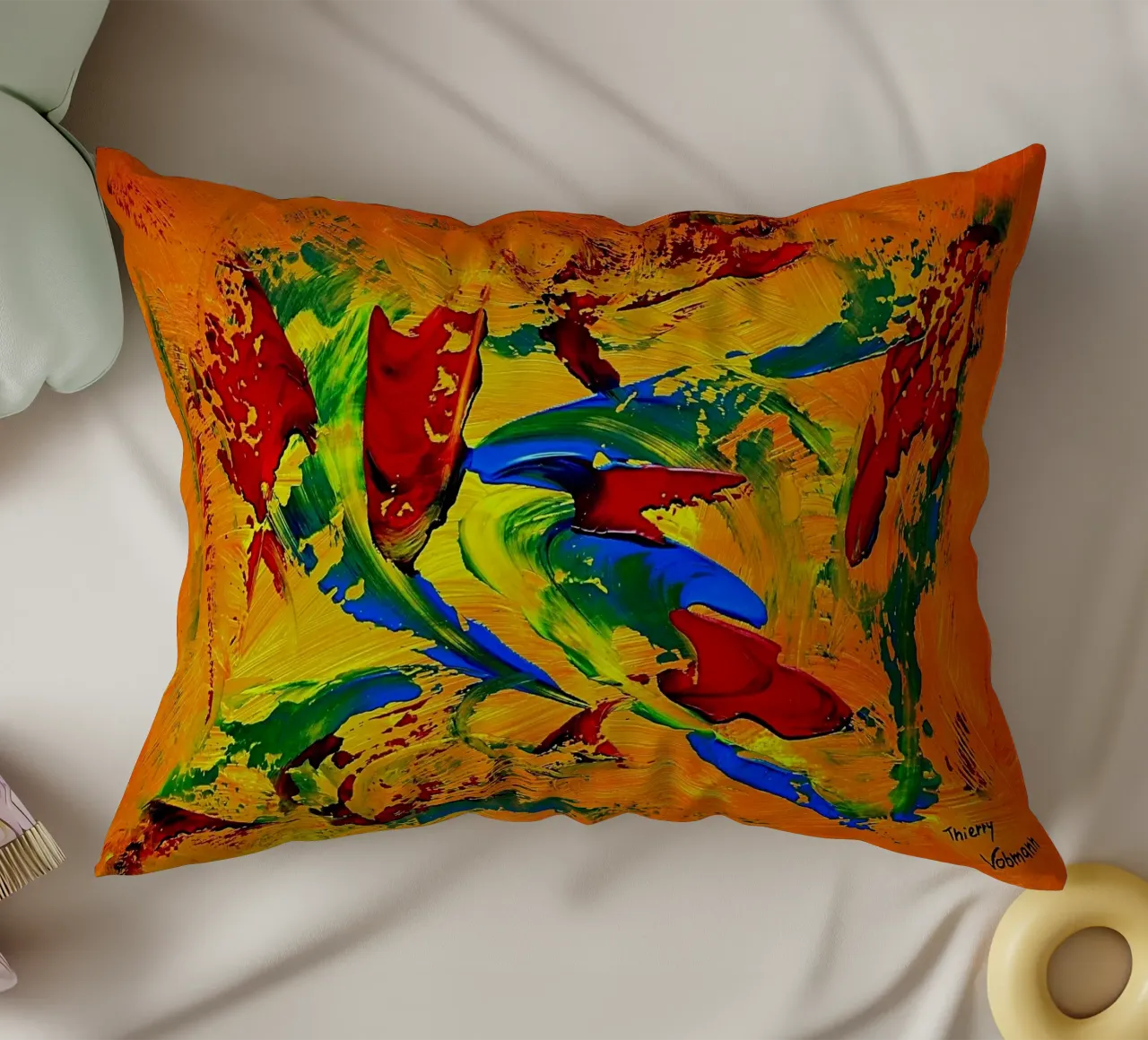 IDEAL GIFT 64 cuscino da Thierry Vobmann Abstract painting