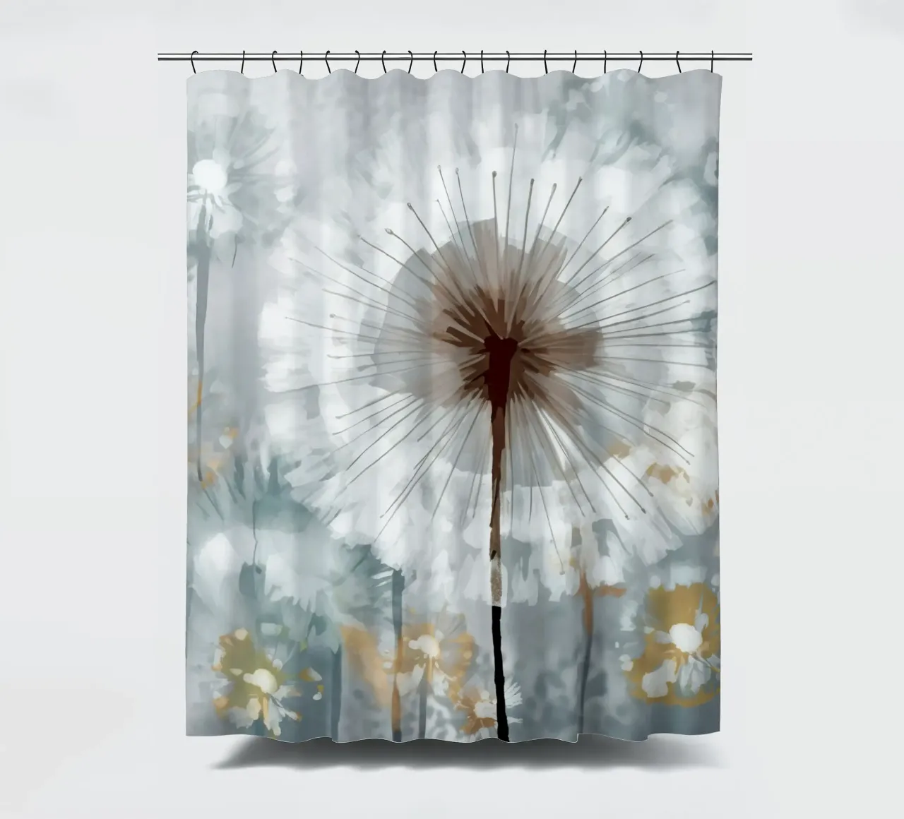 Dandelion Metropolis Duschvorhang von Modern Muse
