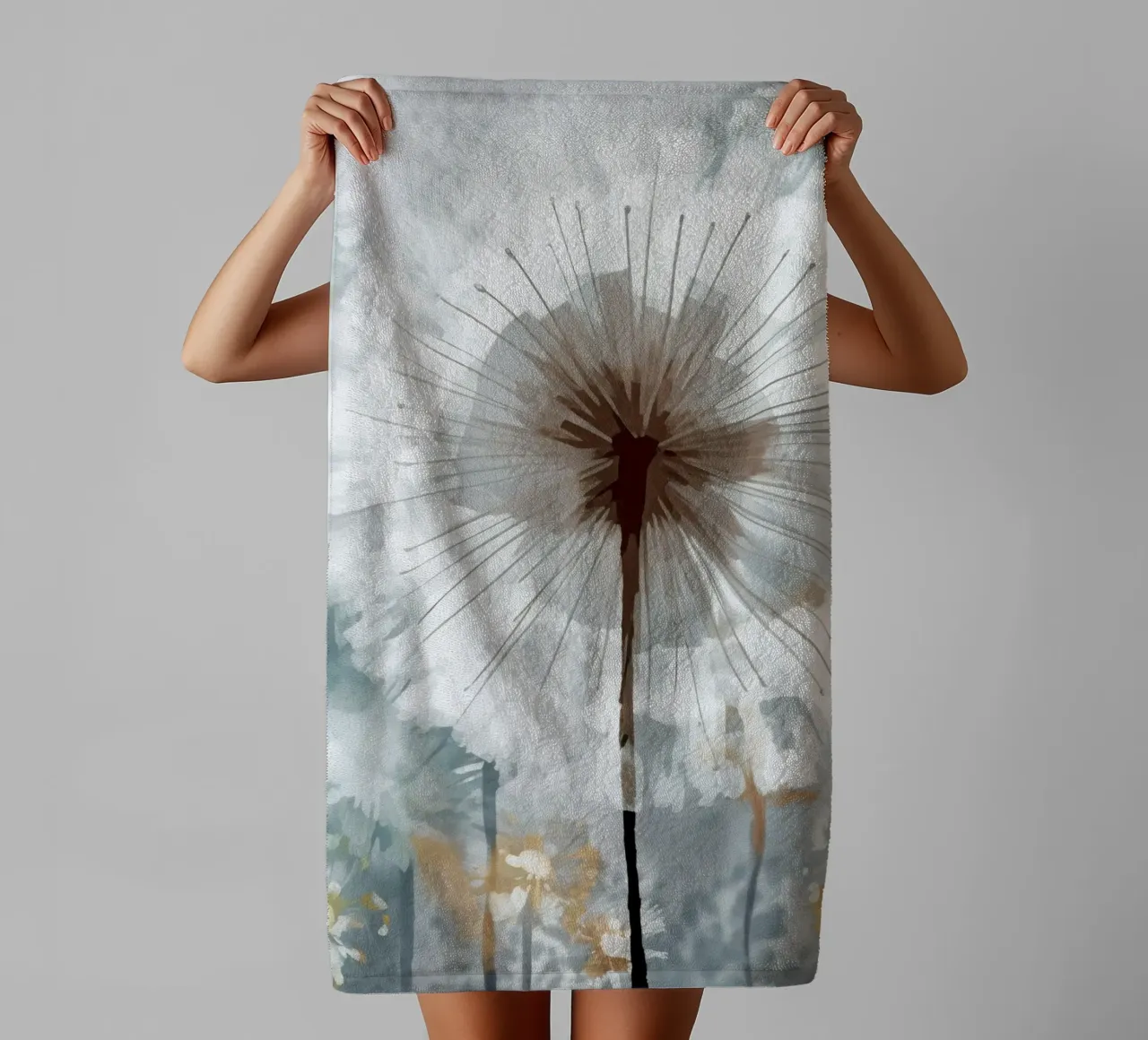 Dandelion Metropolis towel by Modern Muse