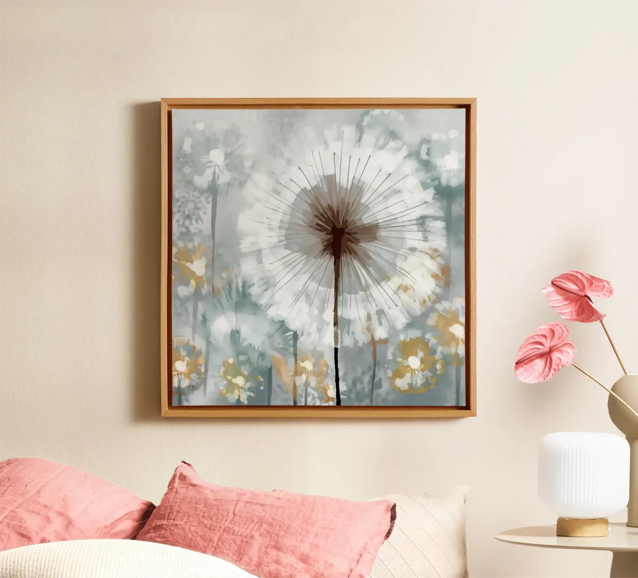 Dandelion Metropolis canvas with Floater frame by Modern Muse