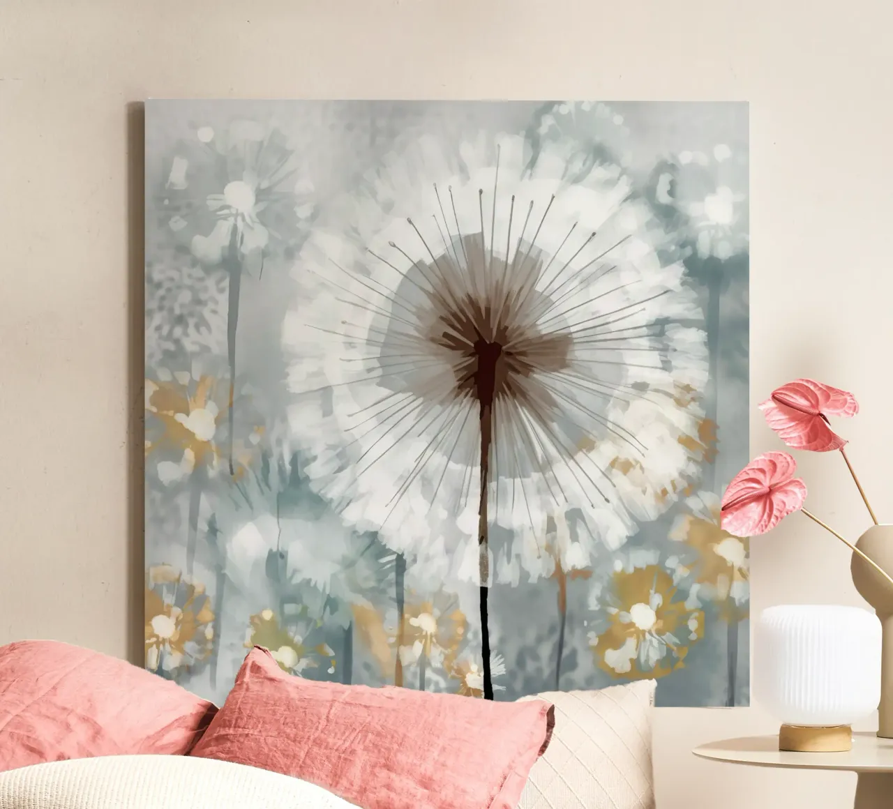 Dandelion Metropolis canvas with Floater frame by Modern Muse