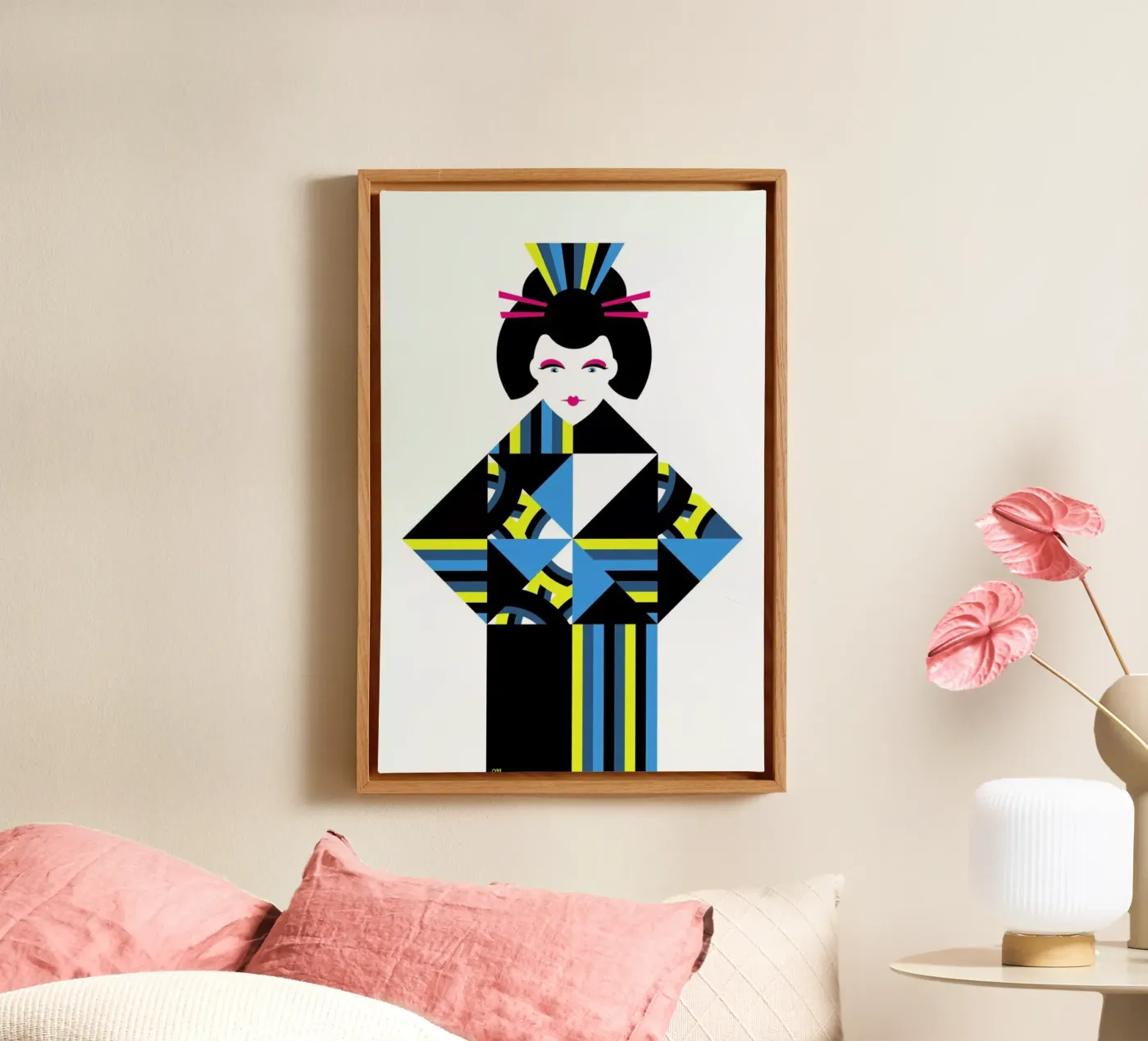 Geisha canvas van Oscar Odd Diodoro