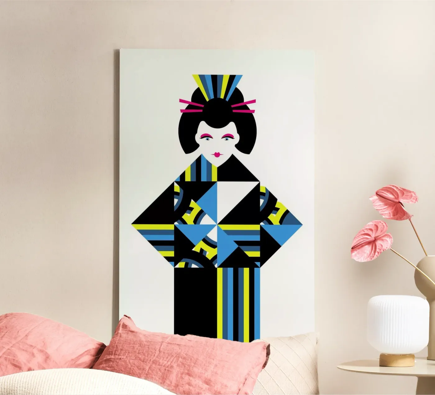 Geisha canvas van Oscar Odd Diodoro