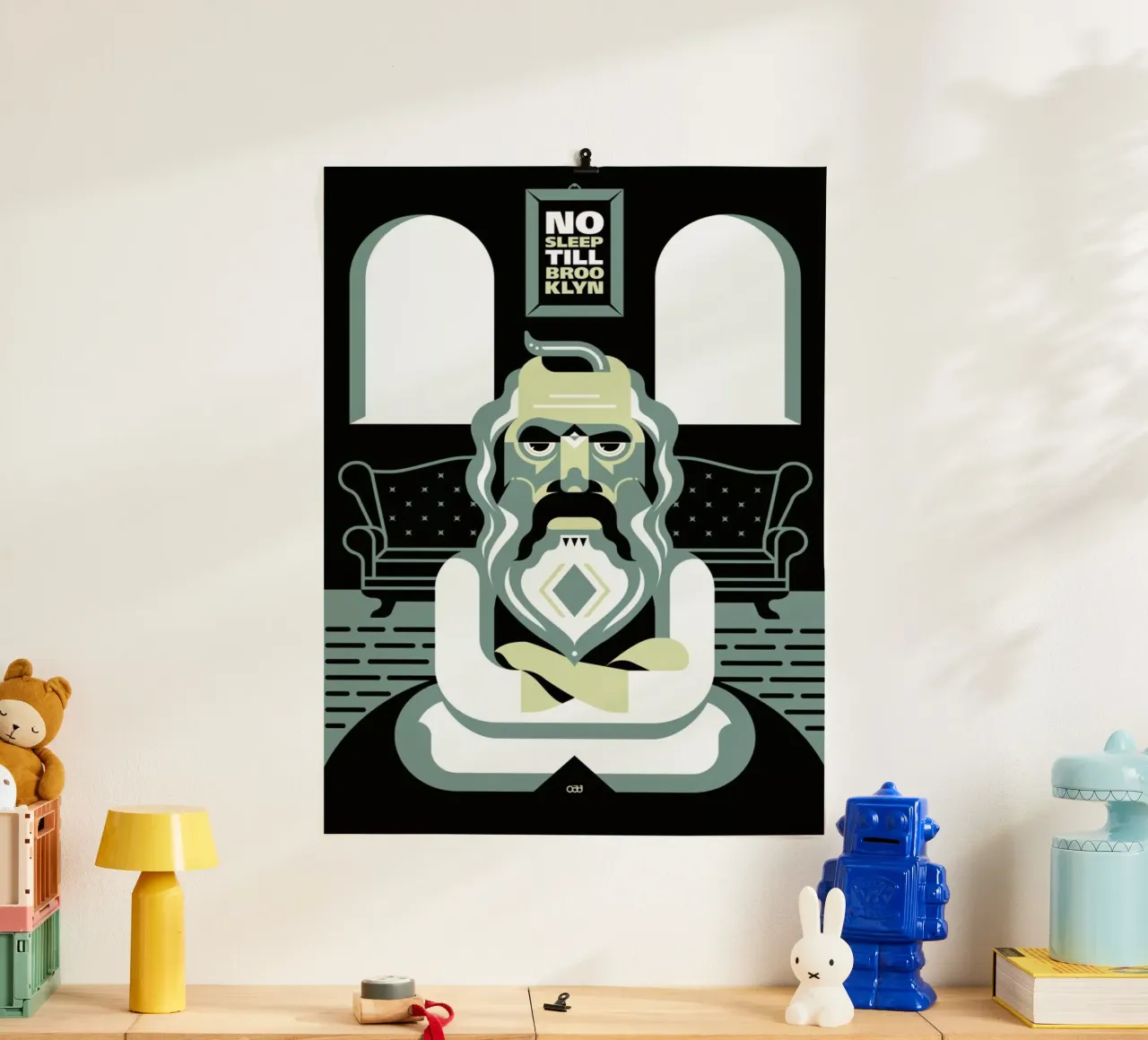 Rock Motel – Rick Rubin poster con telaio in legno da Oscar Odd Diodoro