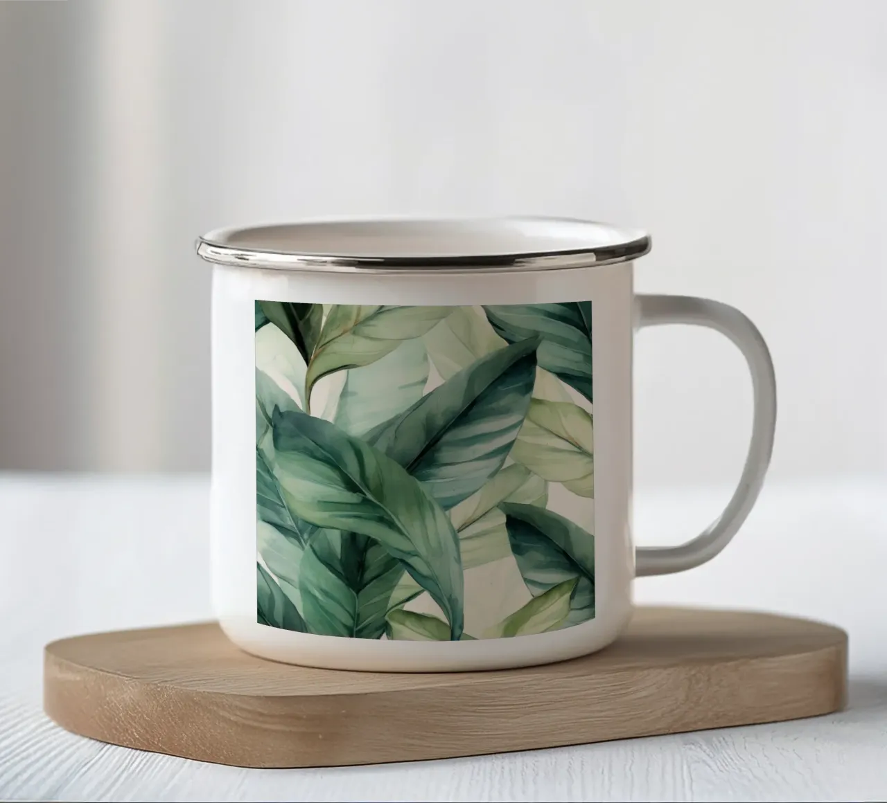 Incantevoli foglie tropicali 1 tazza in smalto da Modern Muse