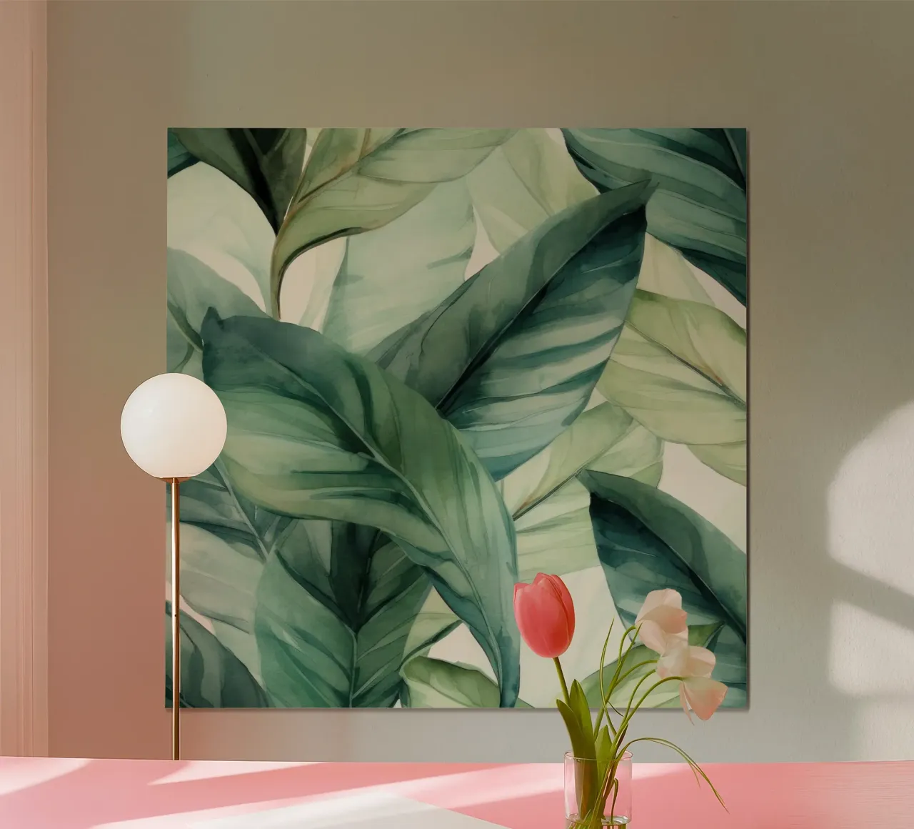 Incantevoli foglie tropicali 1 poster con telaio in legno da Modern Muse