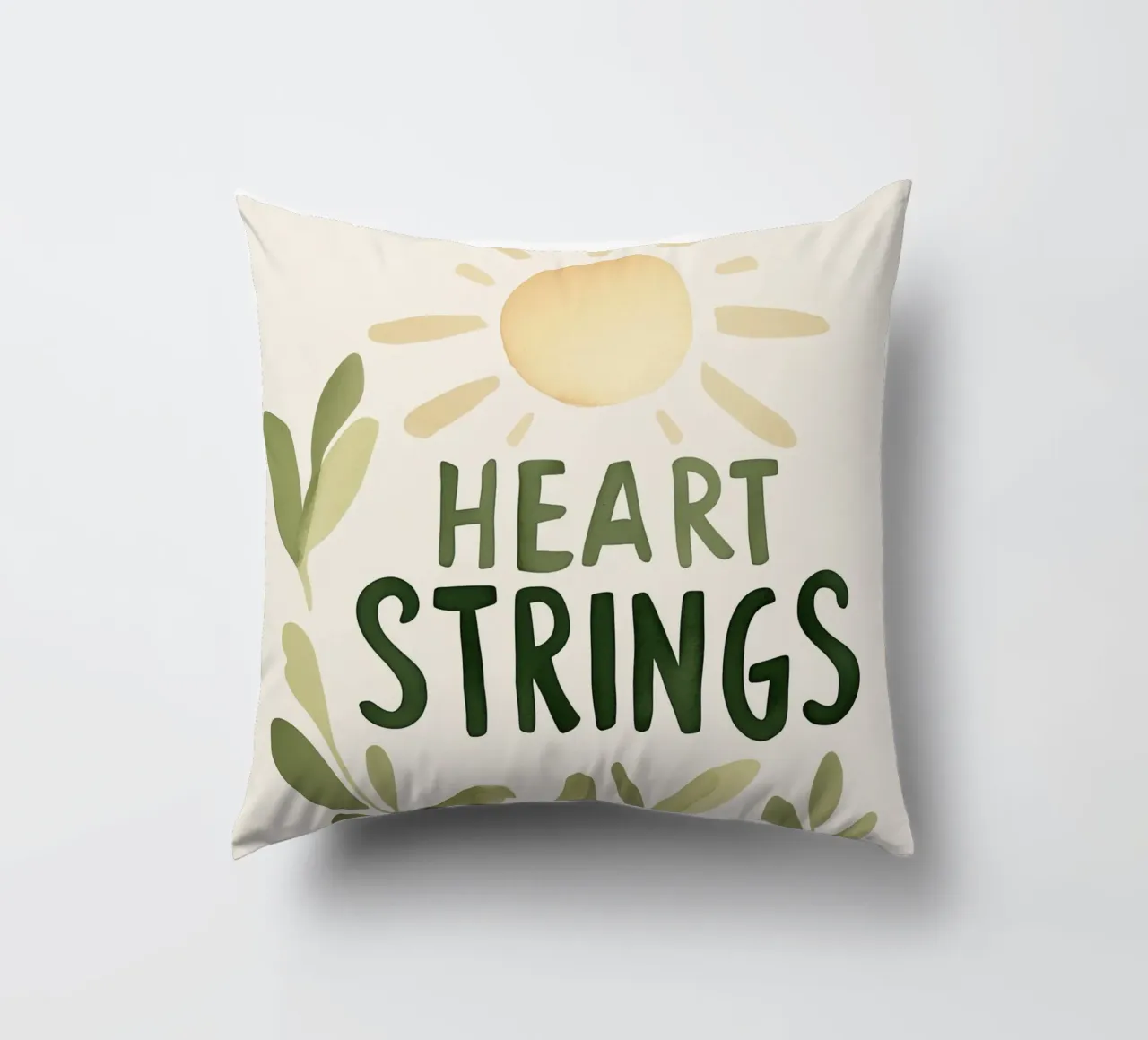 Heart Strings decorative cushion by treechild