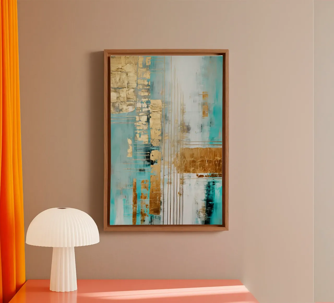 ABSTRACT ART Mattina nebbiosa tela con Cornice a cassetta da Melanie Viola