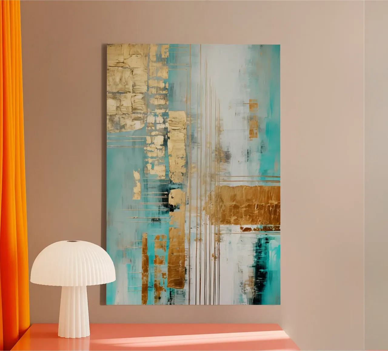 ABSTRACT ART Mattina nebbiosa tela con Cornice a cassetta da Melanie Viola