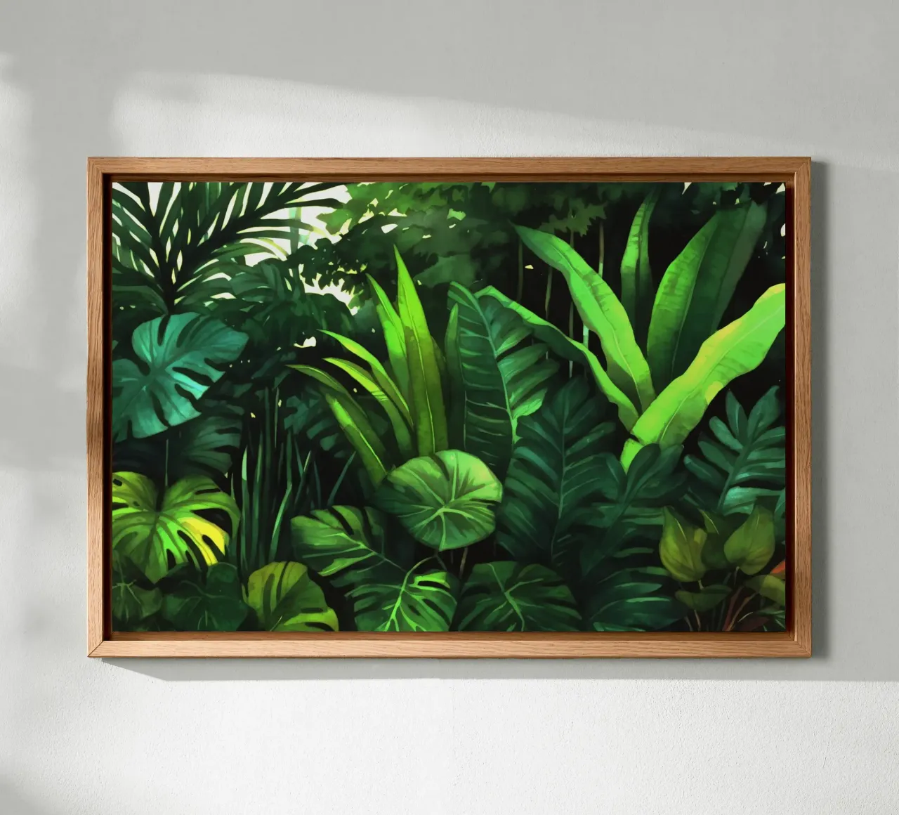 Paesaggio della giungla tropicale tela con Cornice a cassetta da Modern Muse