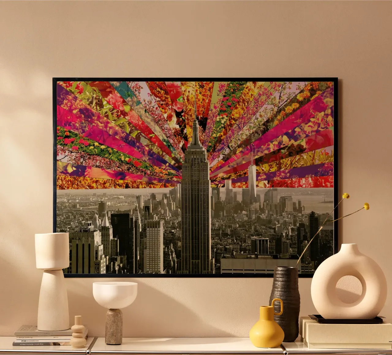 Blooming NY poster with aluminum frame by Bianca Green