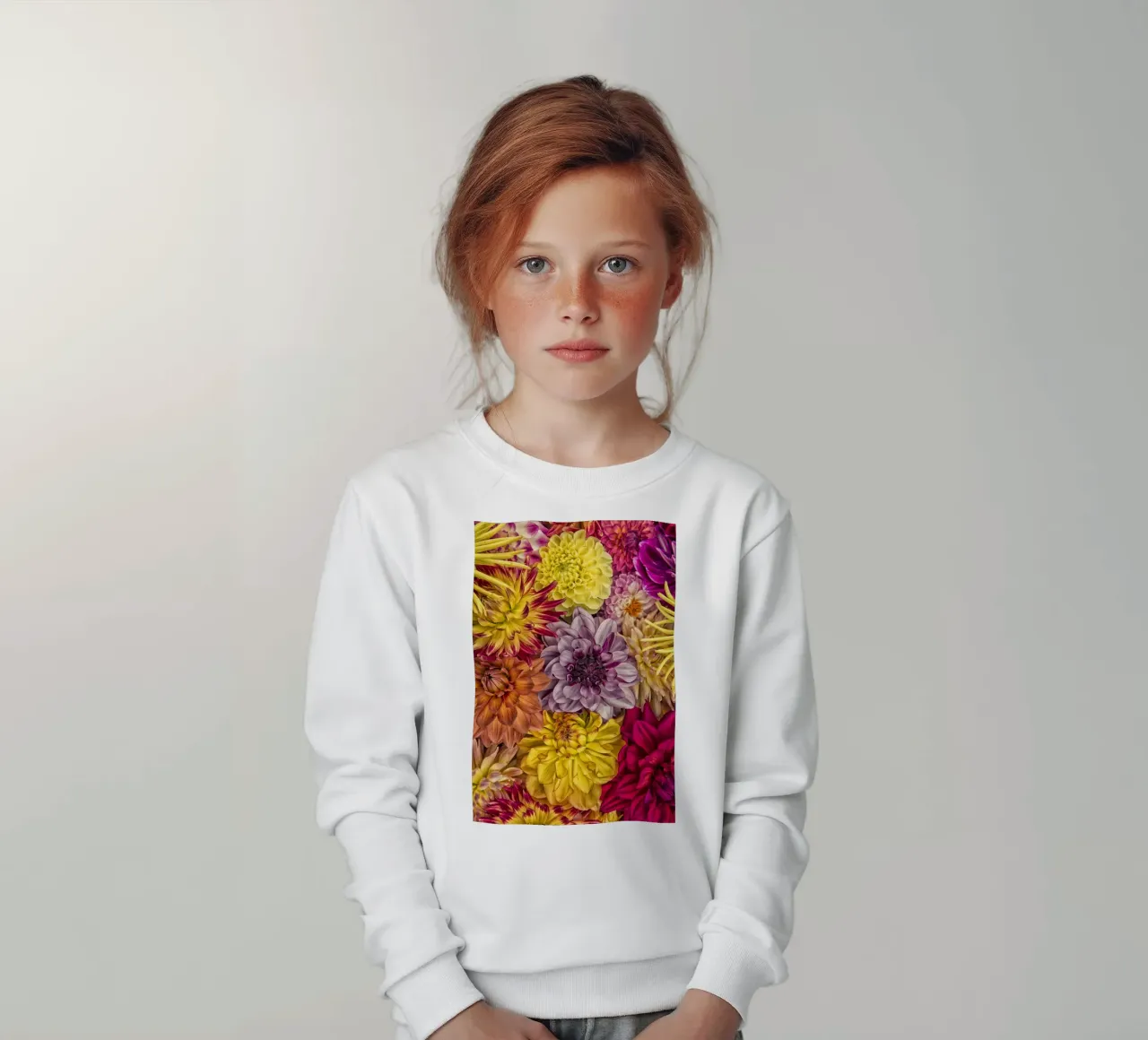 Bellissime dalie in piena fioritura felpa bambino da Curious Collections by Marielle Leenders