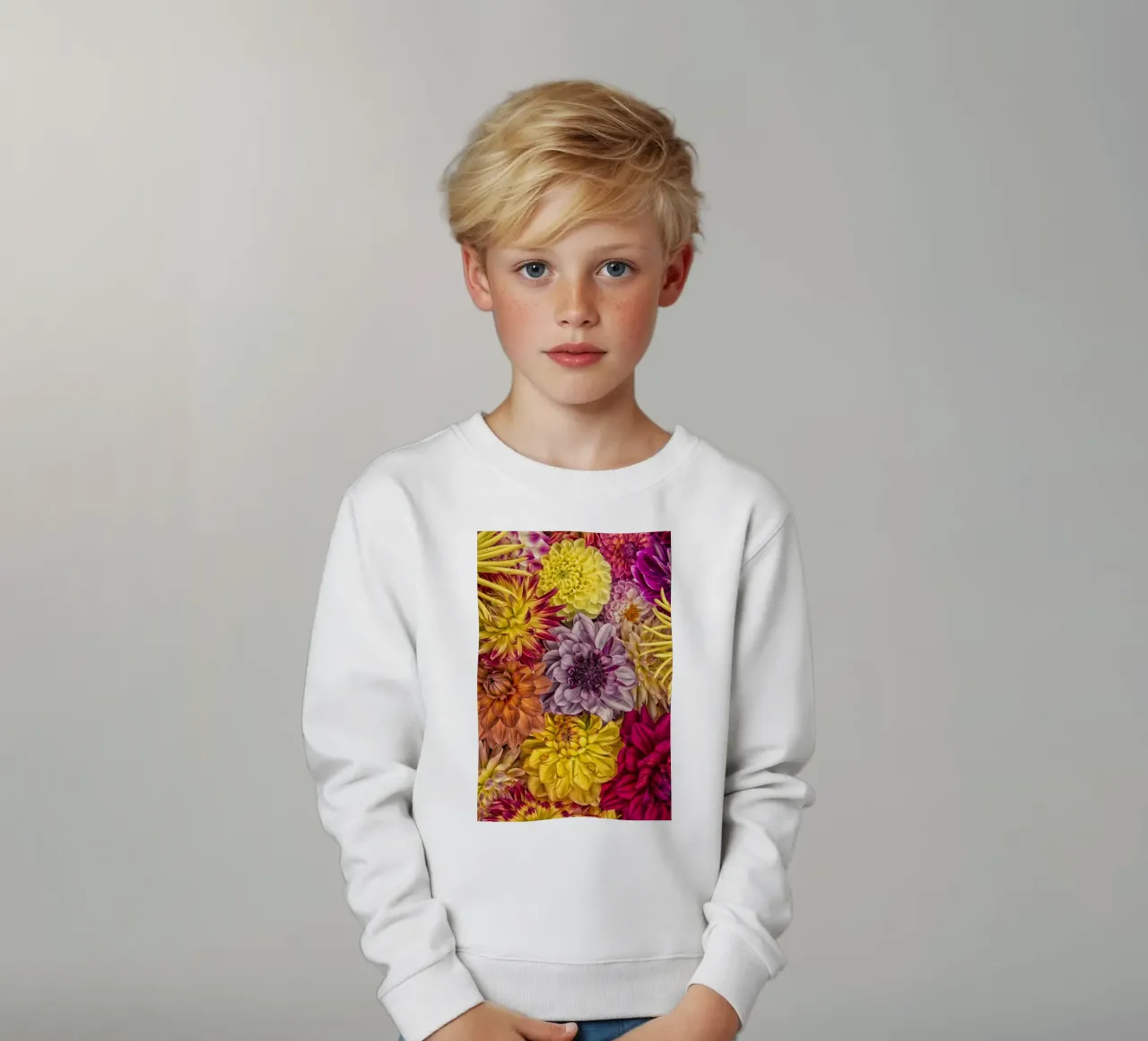 Bellissime dalie in piena fioritura felpa bambino da Curious Collections by Marielle Leenders