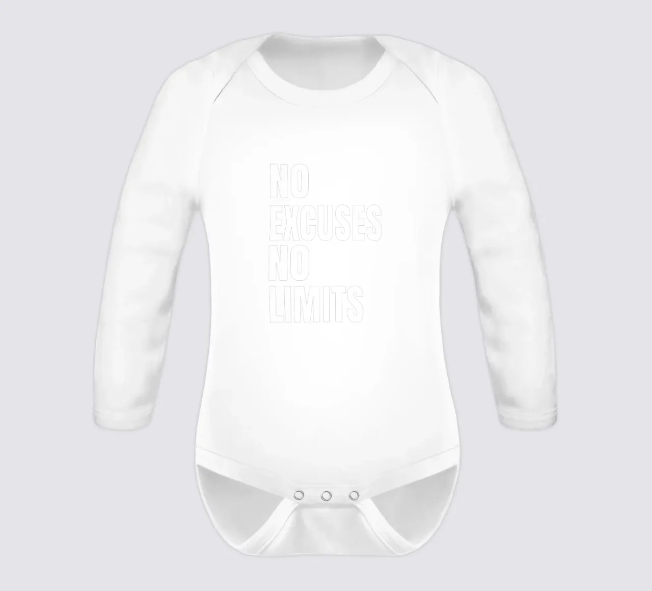 No excuses no limits babyrompertje lange mouwen van happieeagle