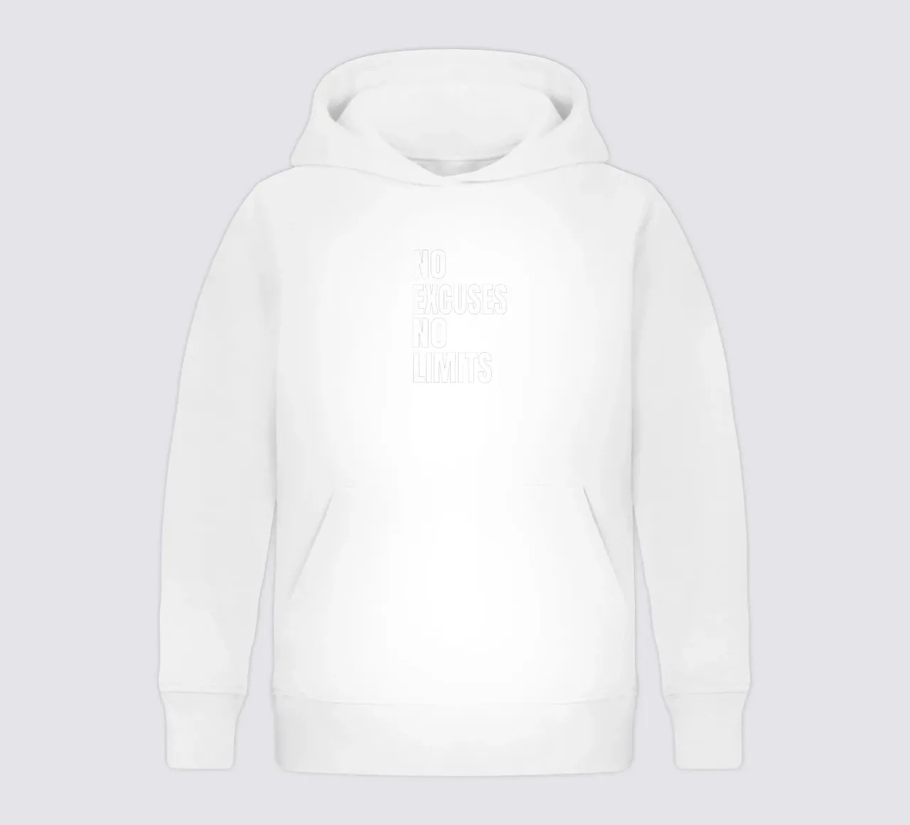 No excuses no limits felpa bambino con cappuccio da happieeagle