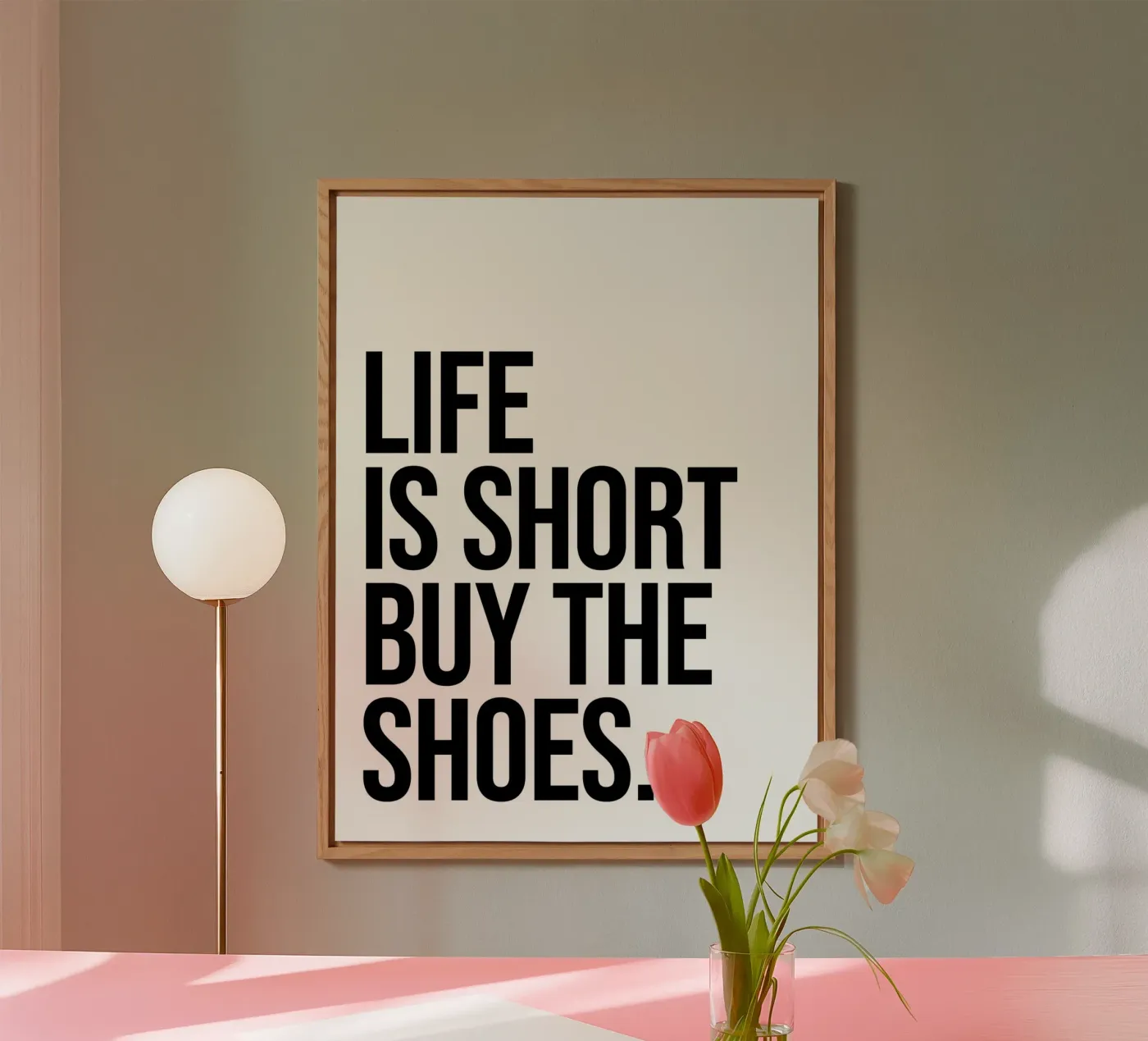 Life is short buy the shoes quote Alu-Dibond von Paigaam Studio