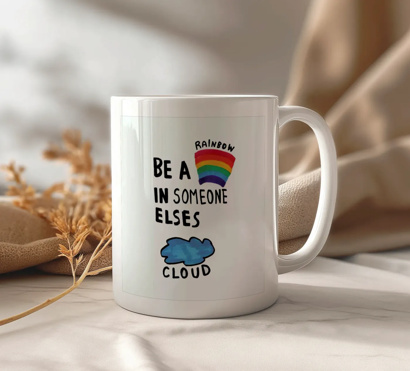 Be A Rainbow ceramic mug by Vasare Nar