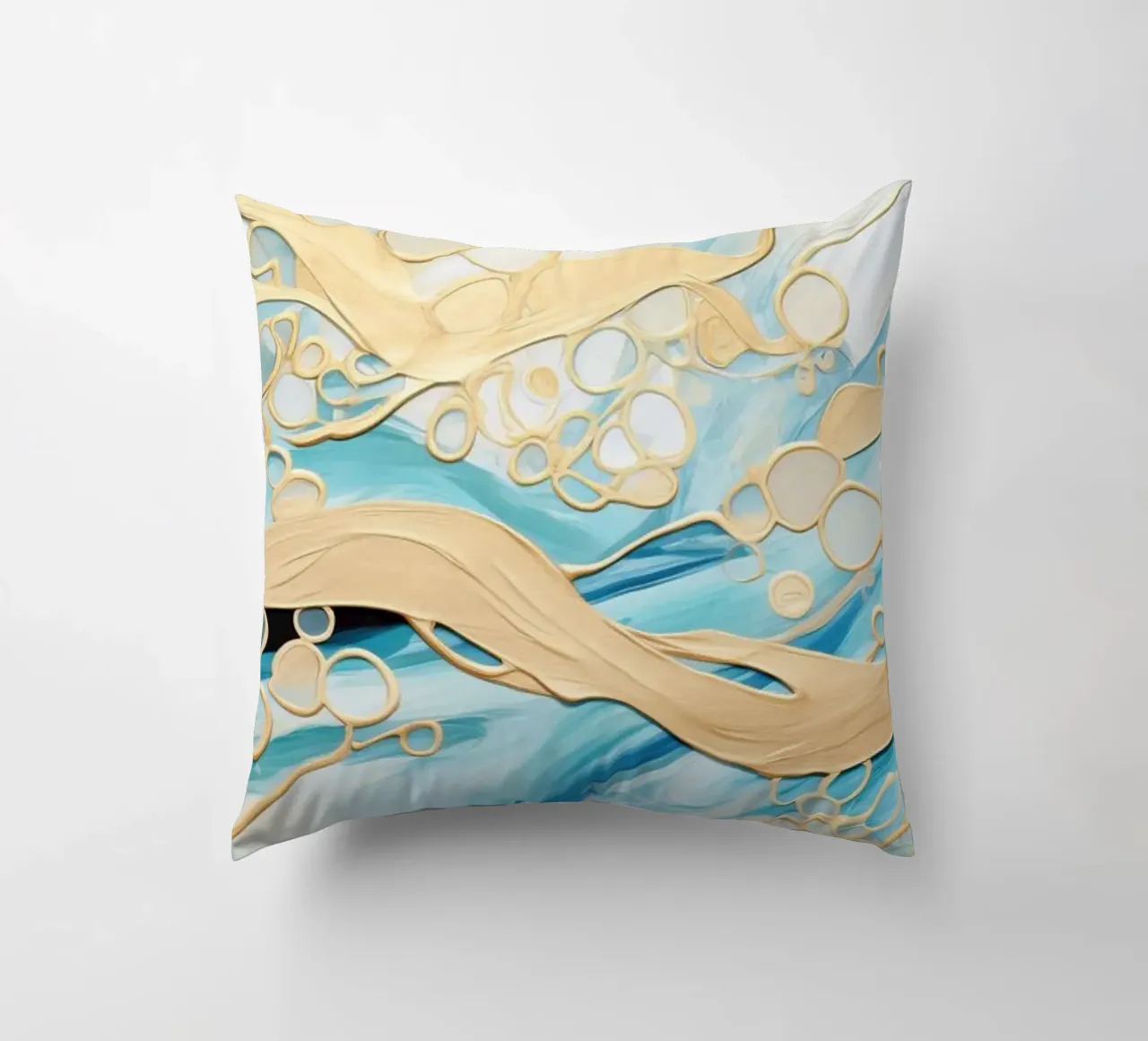 ABSTRACT ART Liquido dorato cuscino da Melanie Viola
