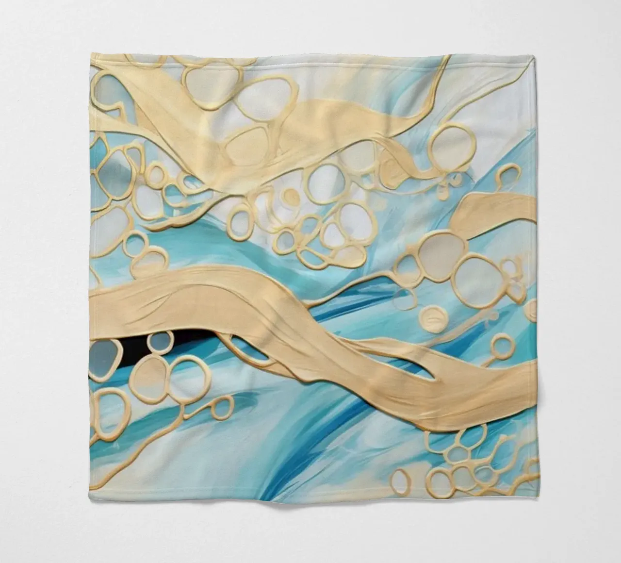 ABSTRACT ART Liquido dorato coperta in pile da Melanie Viola