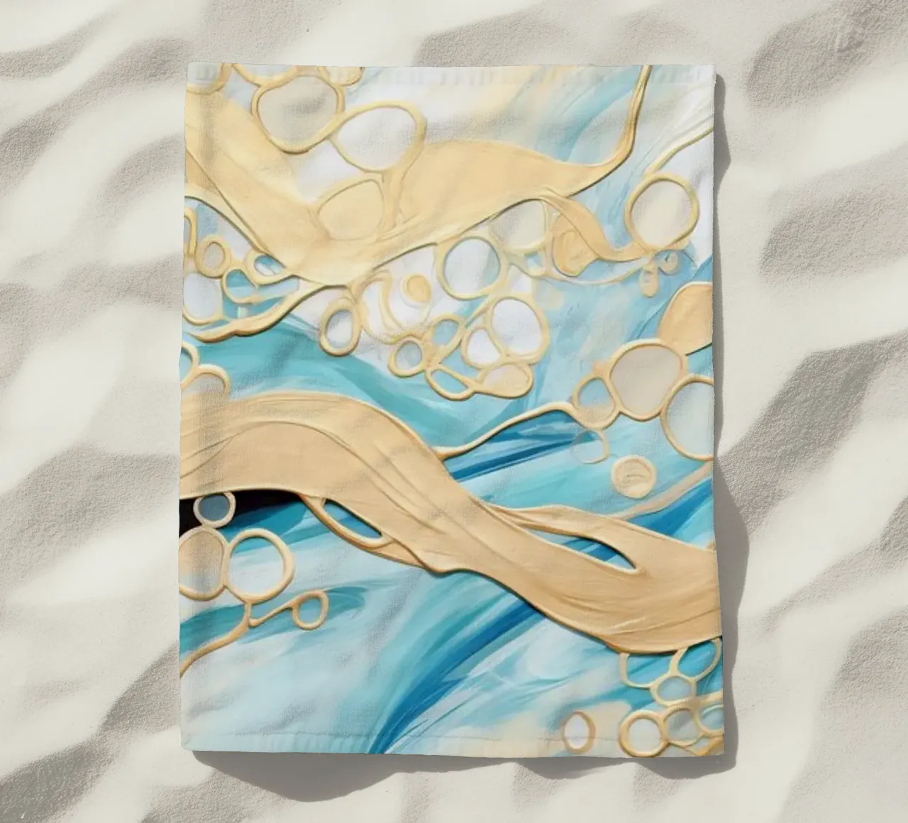 ABSTRACT ART Liquido dorato telo mare da Melanie Viola