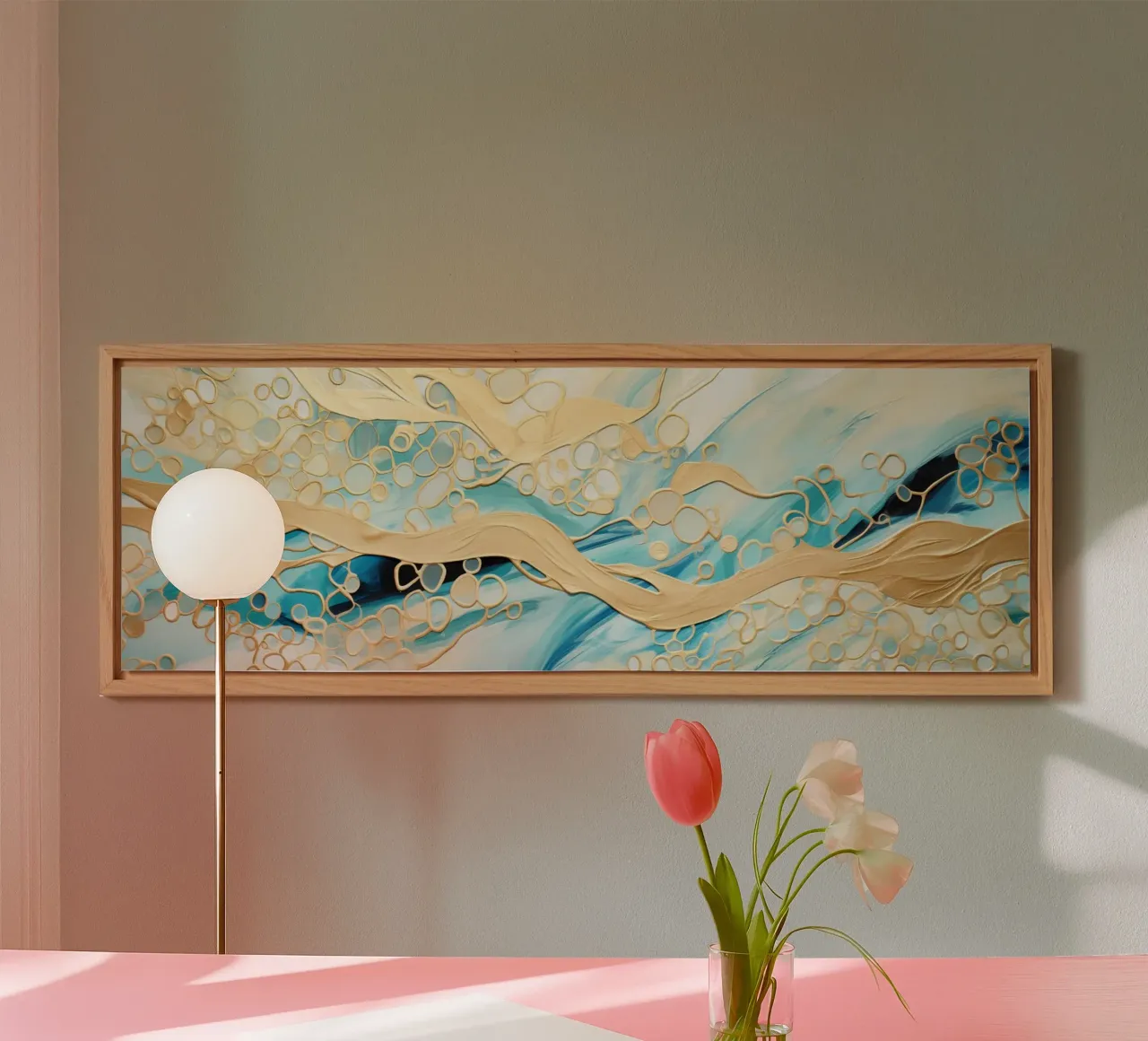 ABSTRACT ART Liquido dorato alluminio dibond da Melanie Viola