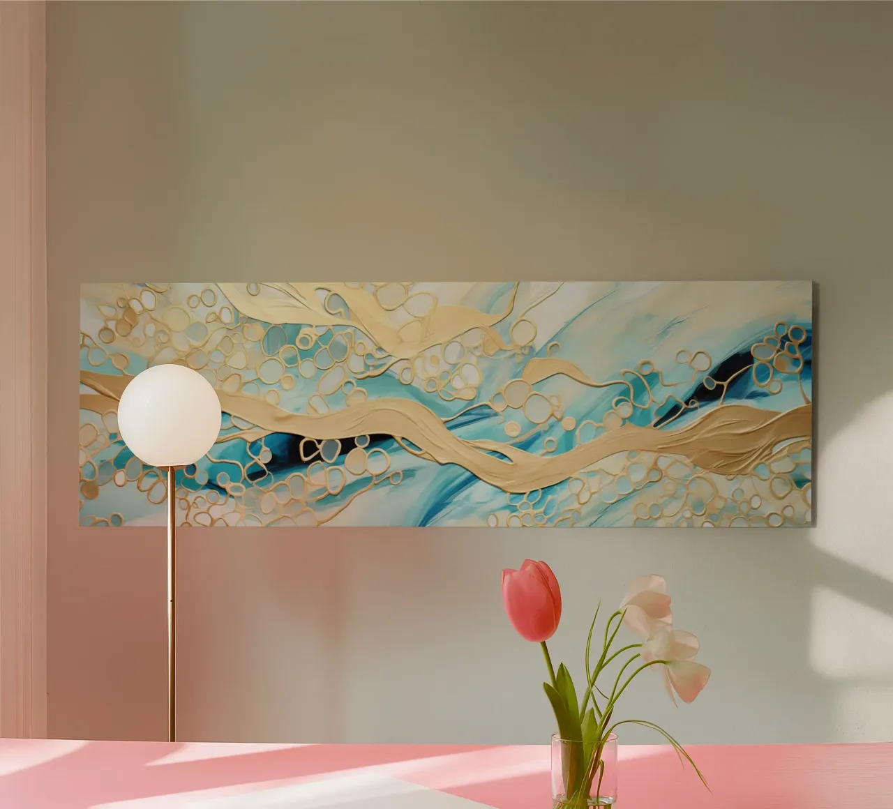 ABSTRACT ART Liquido dorato alluminio dibond da Melanie Viola