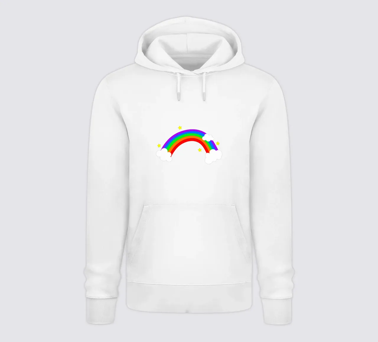 Rainbow with clouds and stars felpa con cappuccio da happieeagle