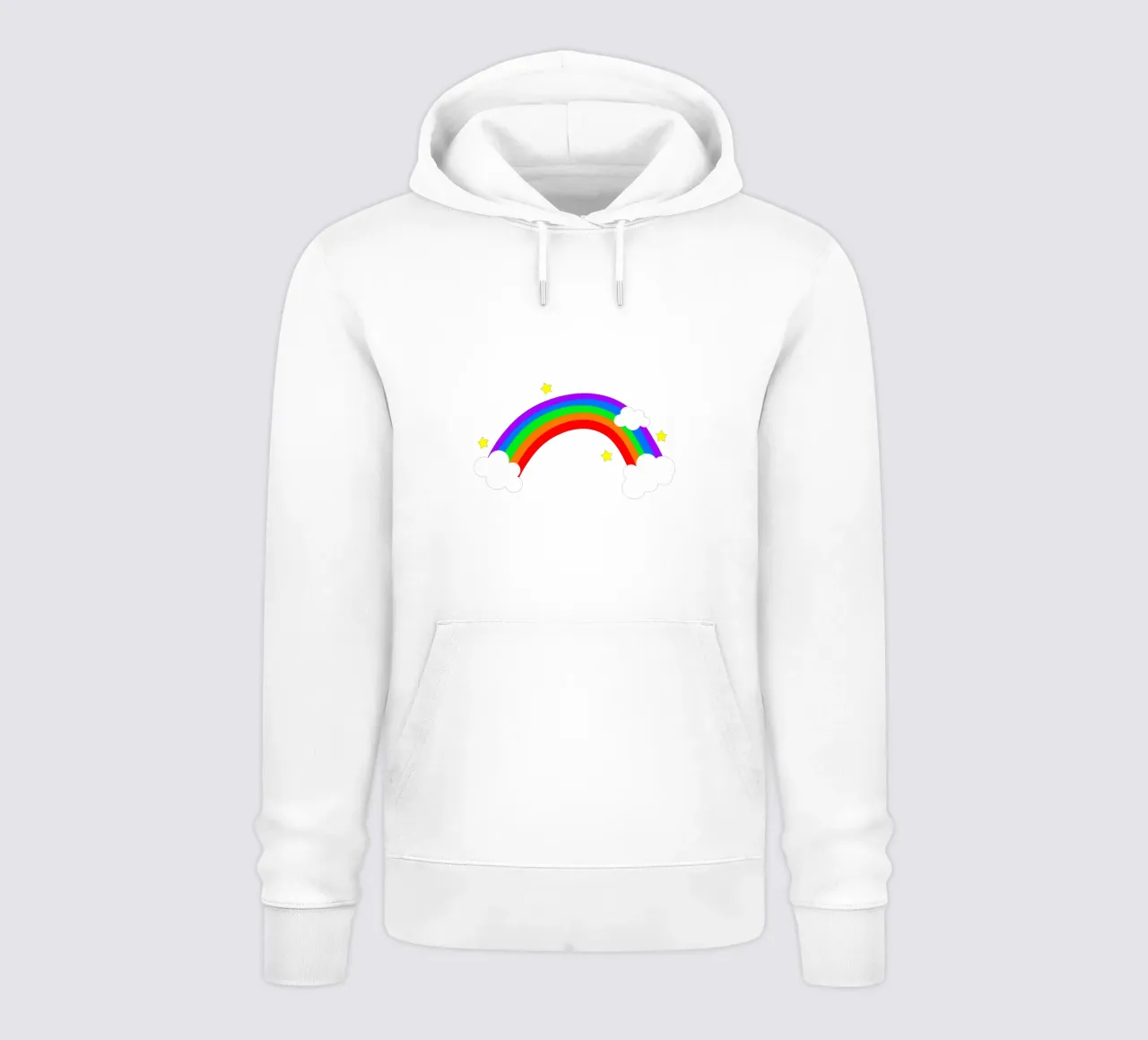 Rainbow with clouds and stars felpa con cappuccio da happieeagle