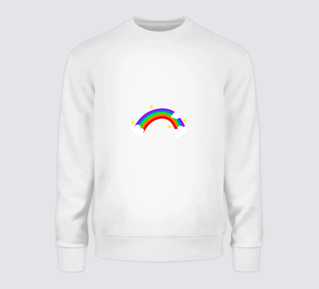 Rainbow with clouds and stars felpa da happieeagle