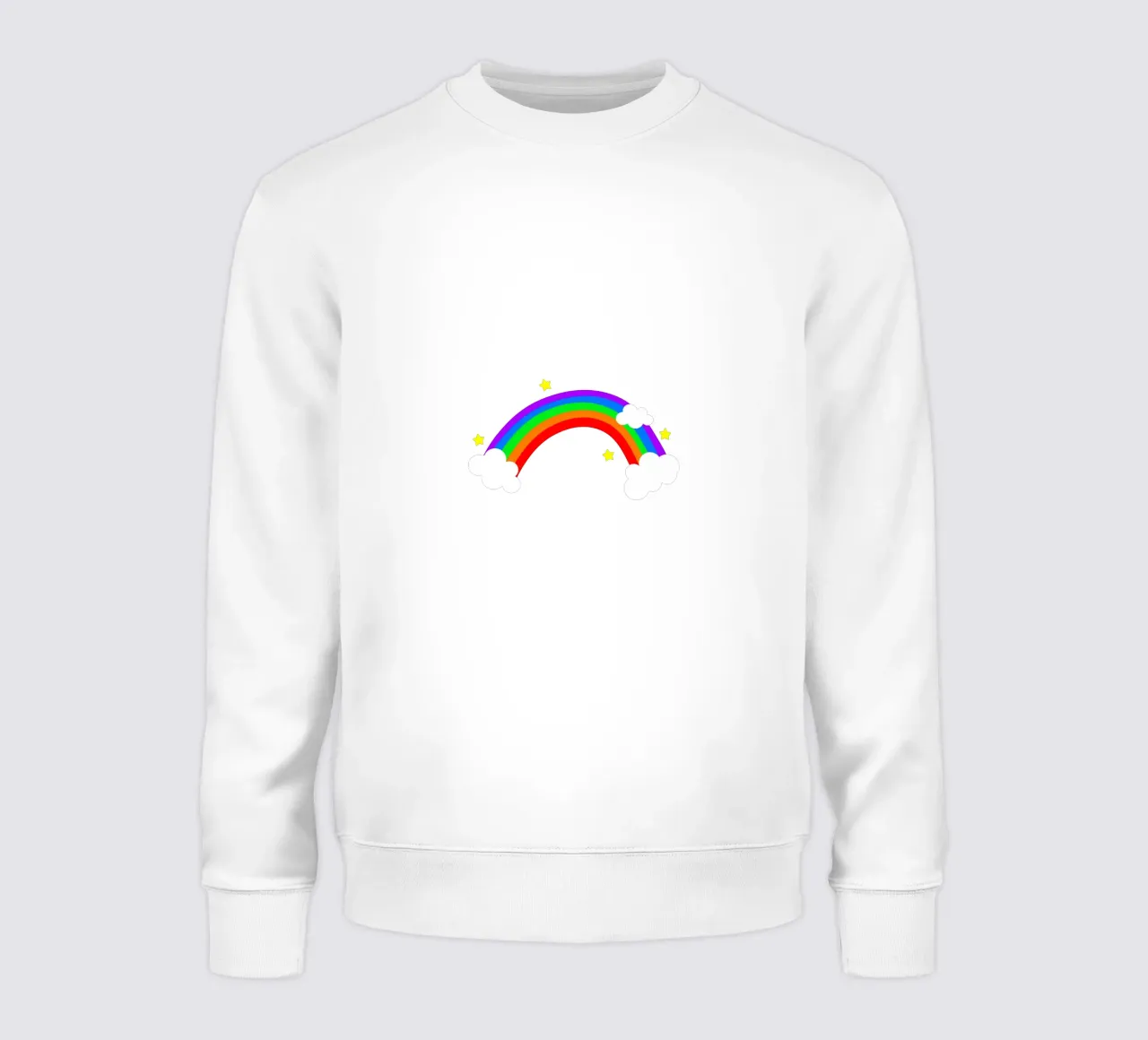 Rainbow with clouds and stars felpa da happieeagle