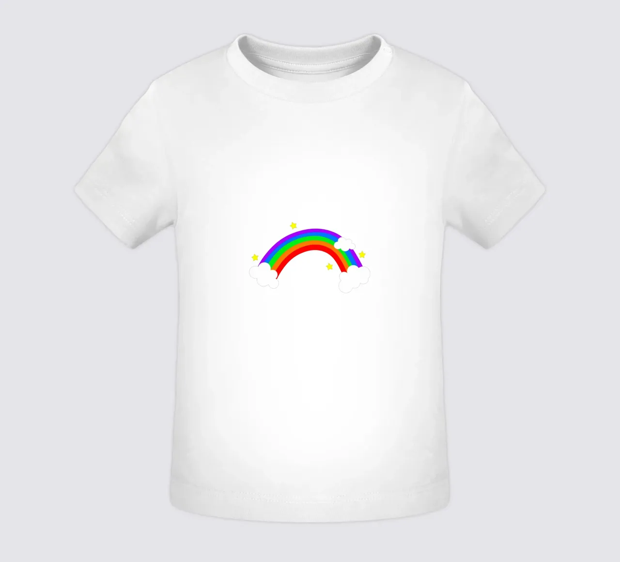 Rainbow with clouds and stars maglietta neonato da happieeagle