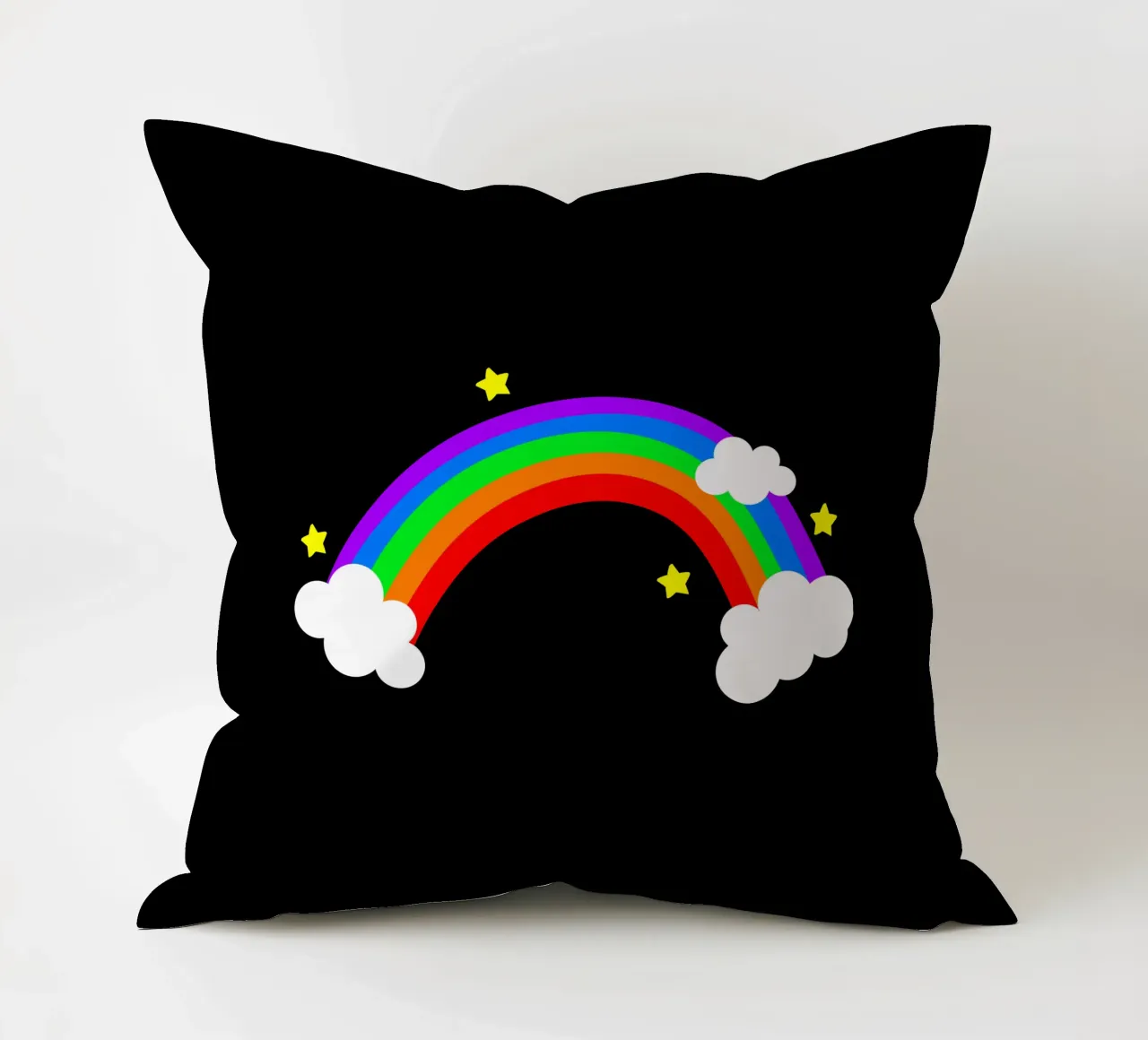 Rainbow with clouds and stars cuscino da happieeagle