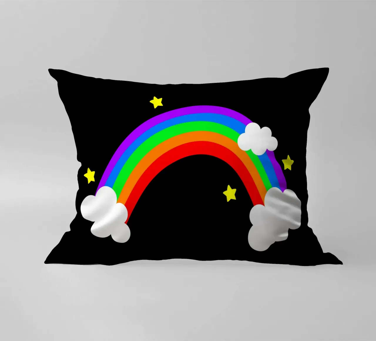 Rainbow with clouds and stars cuscino da happieeagle