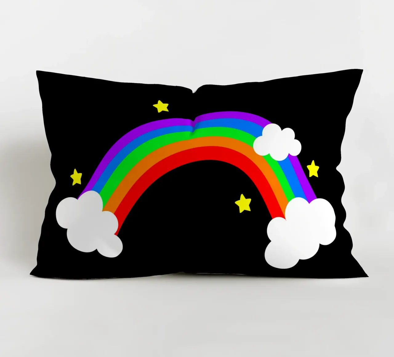 Rainbow with clouds and stars cuscino da happieeagle