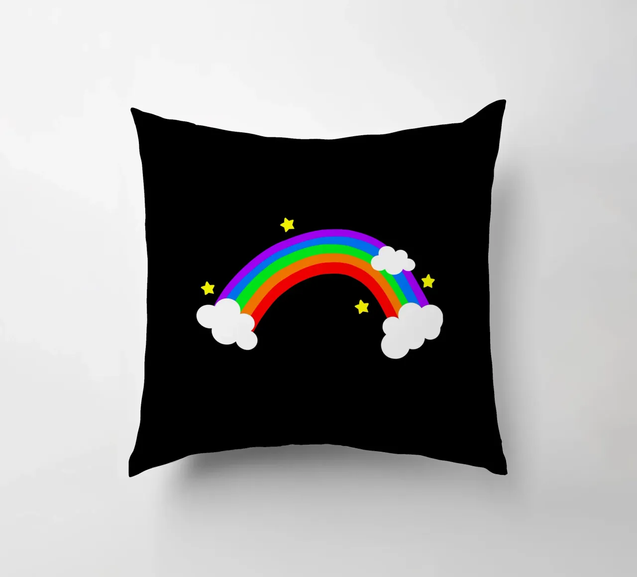 Rainbow with clouds and stars cuscino da happieeagle