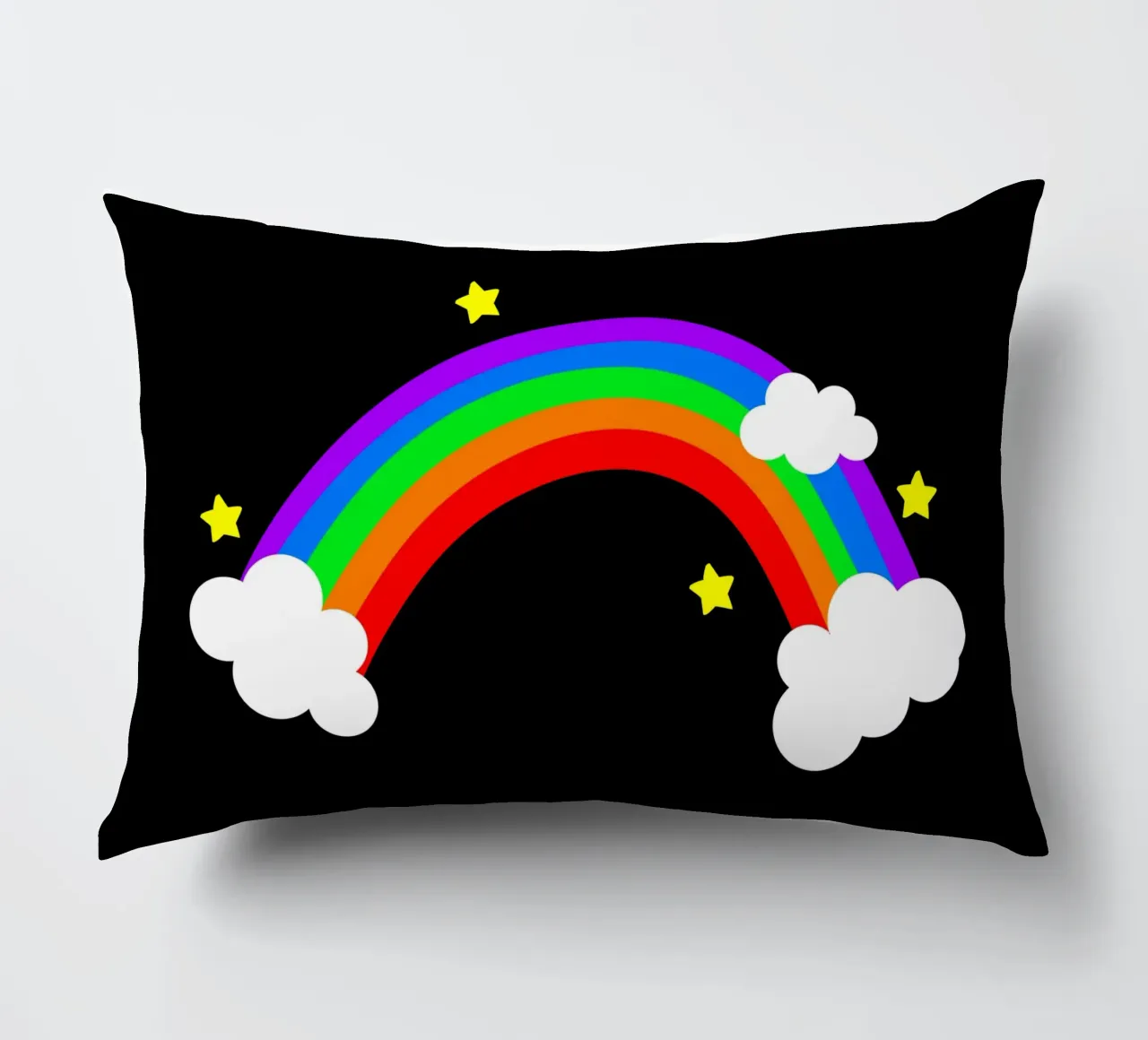 Rainbow with clouds and stars cuscino da happieeagle