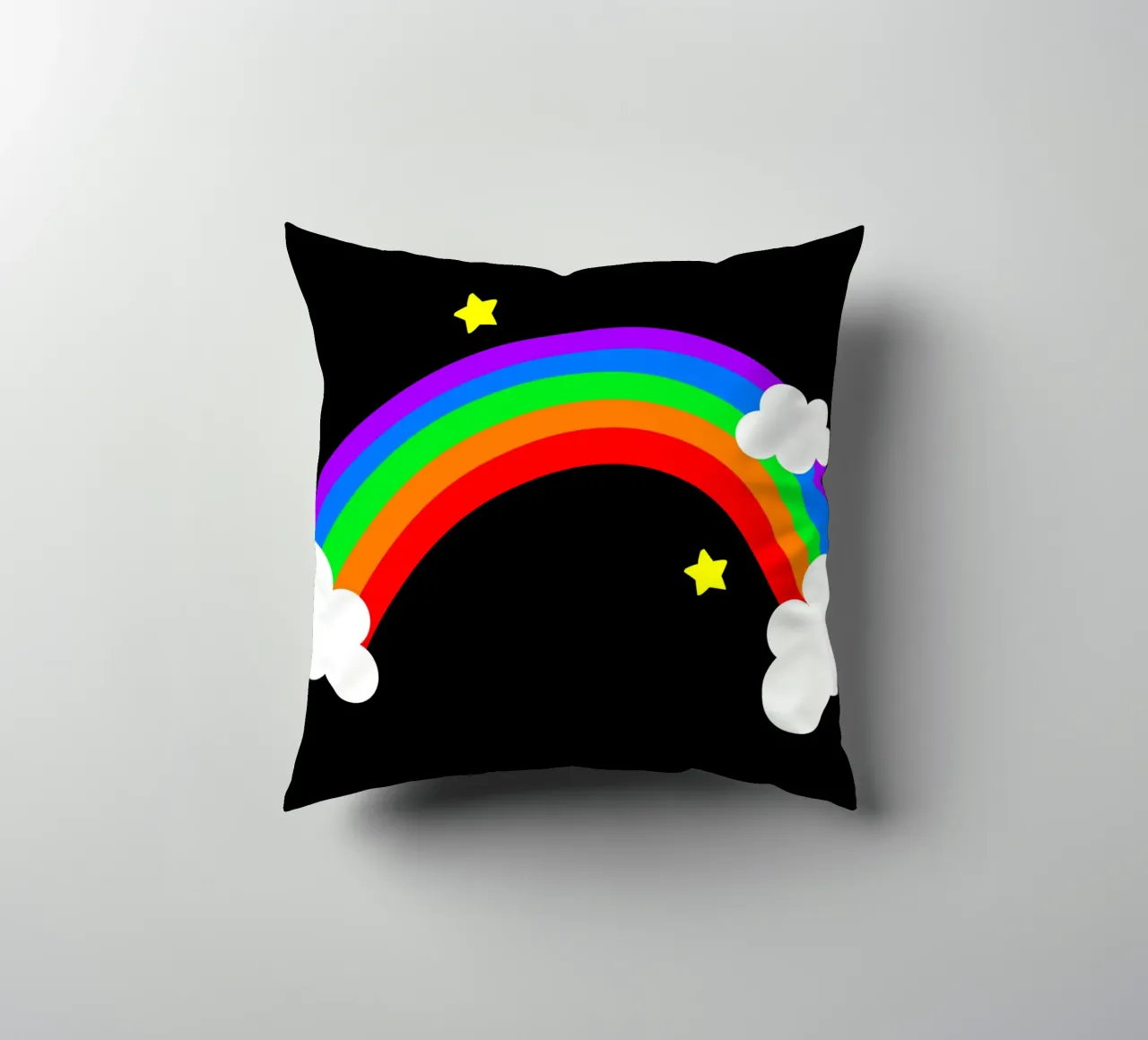 Rainbow with clouds and stars cuscino da happieeagle