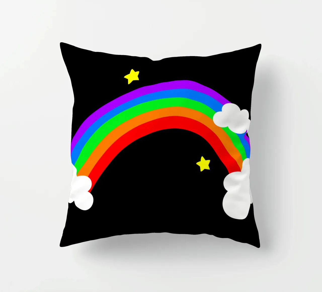 Rainbow with clouds and stars cuscino da happieeagle