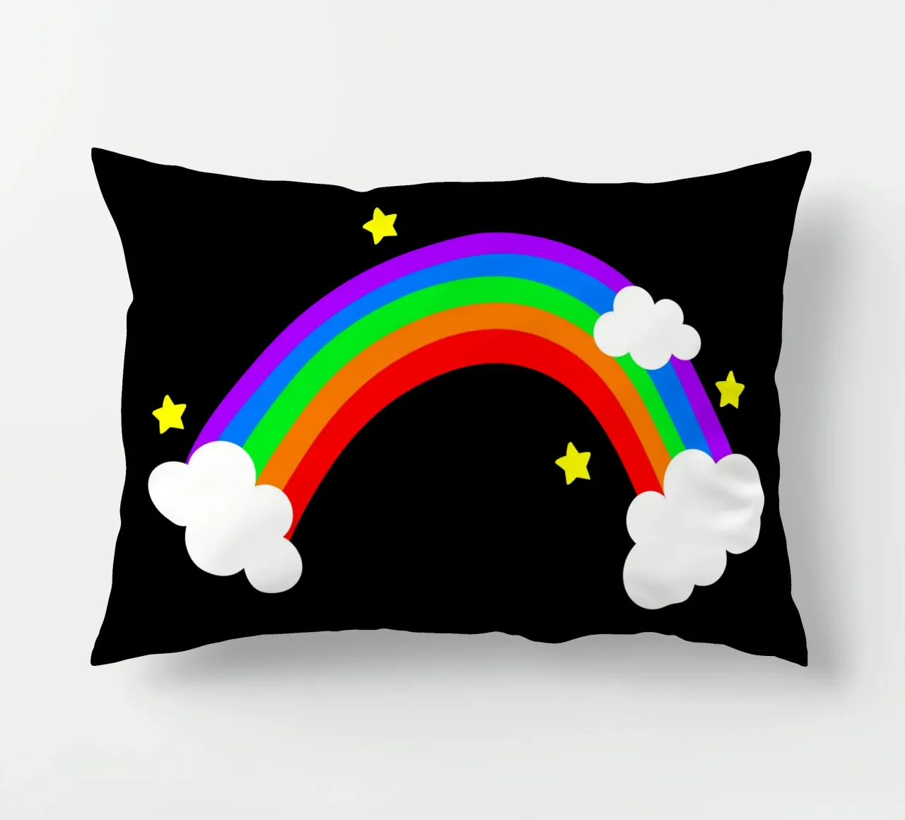 Rainbow with clouds and stars cuscino da happieeagle