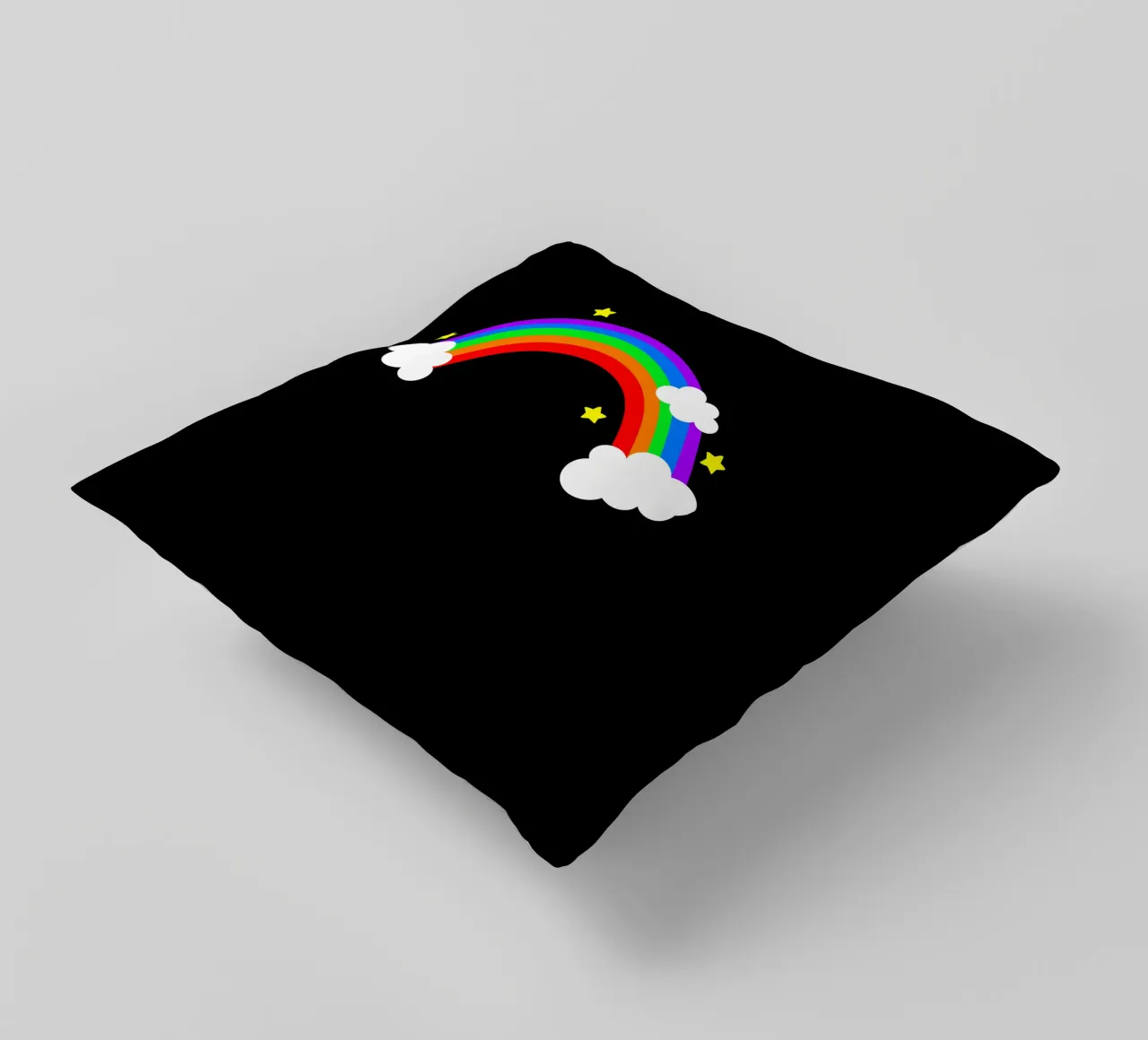 Rainbow with clouds and stars cuscino da happieeagle