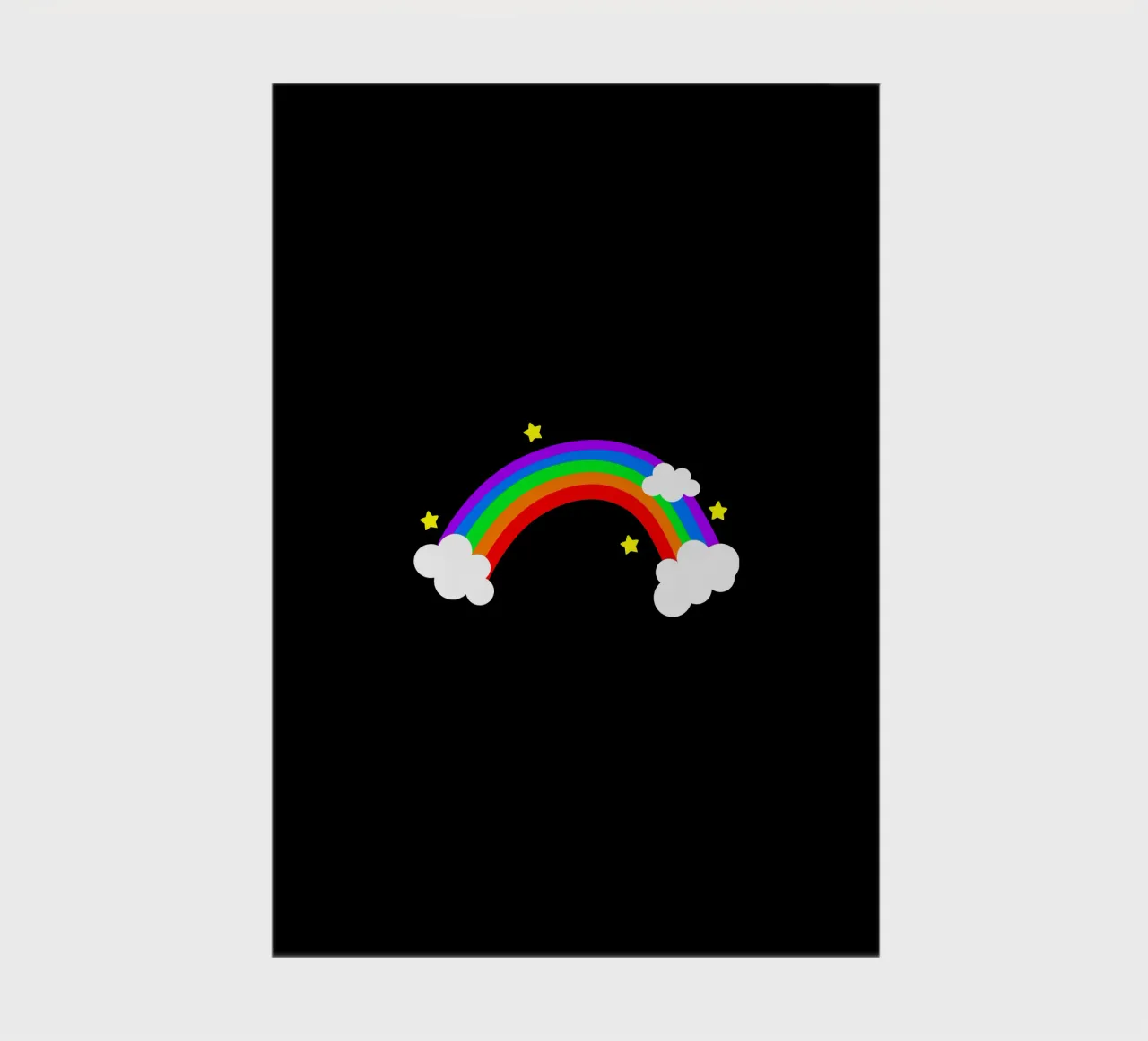 Rainbow with clouds and stars diario da happieeagle