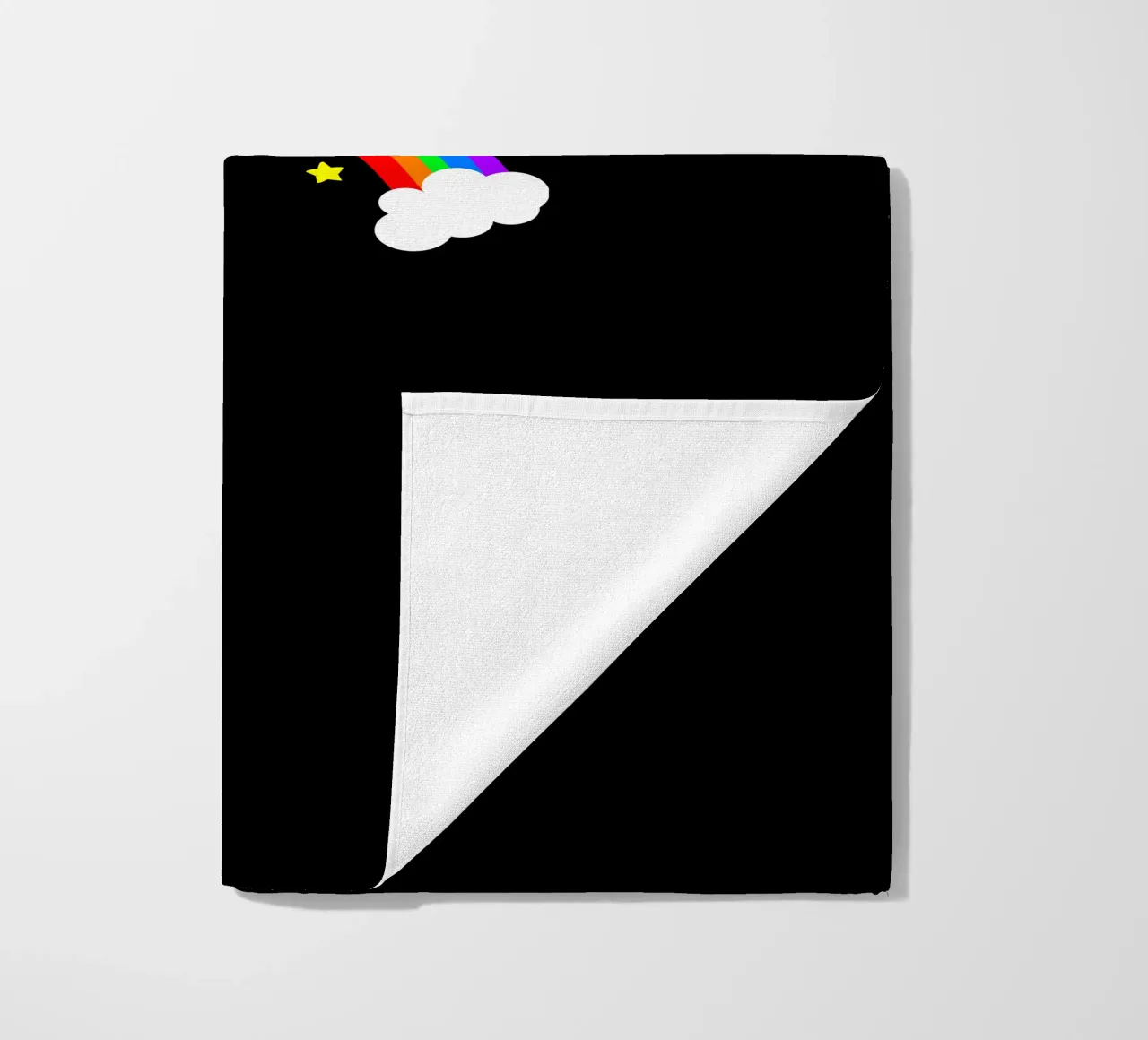 Rainbow with clouds and stars telo mare da happieeagle