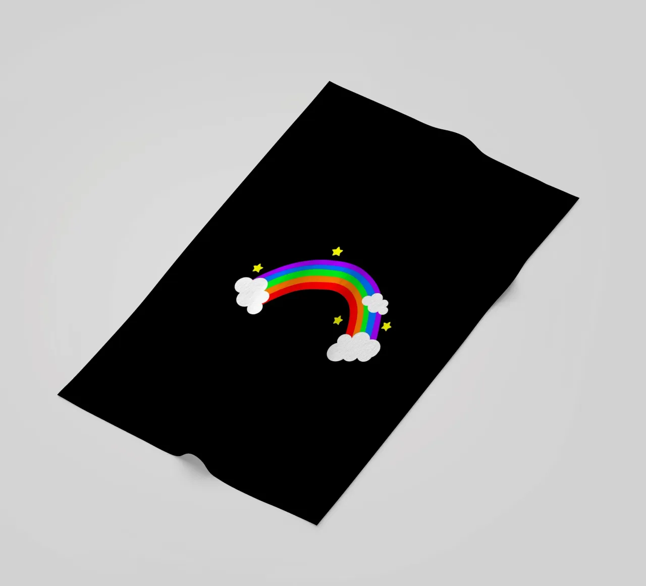 Rainbow with clouds and stars telo mare da happieeagle