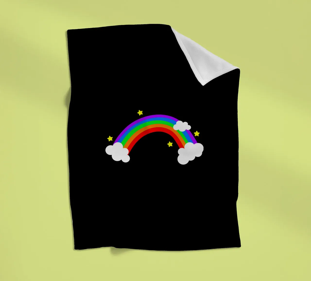 Rainbow with clouds and stars coperta in pile da happieeagle