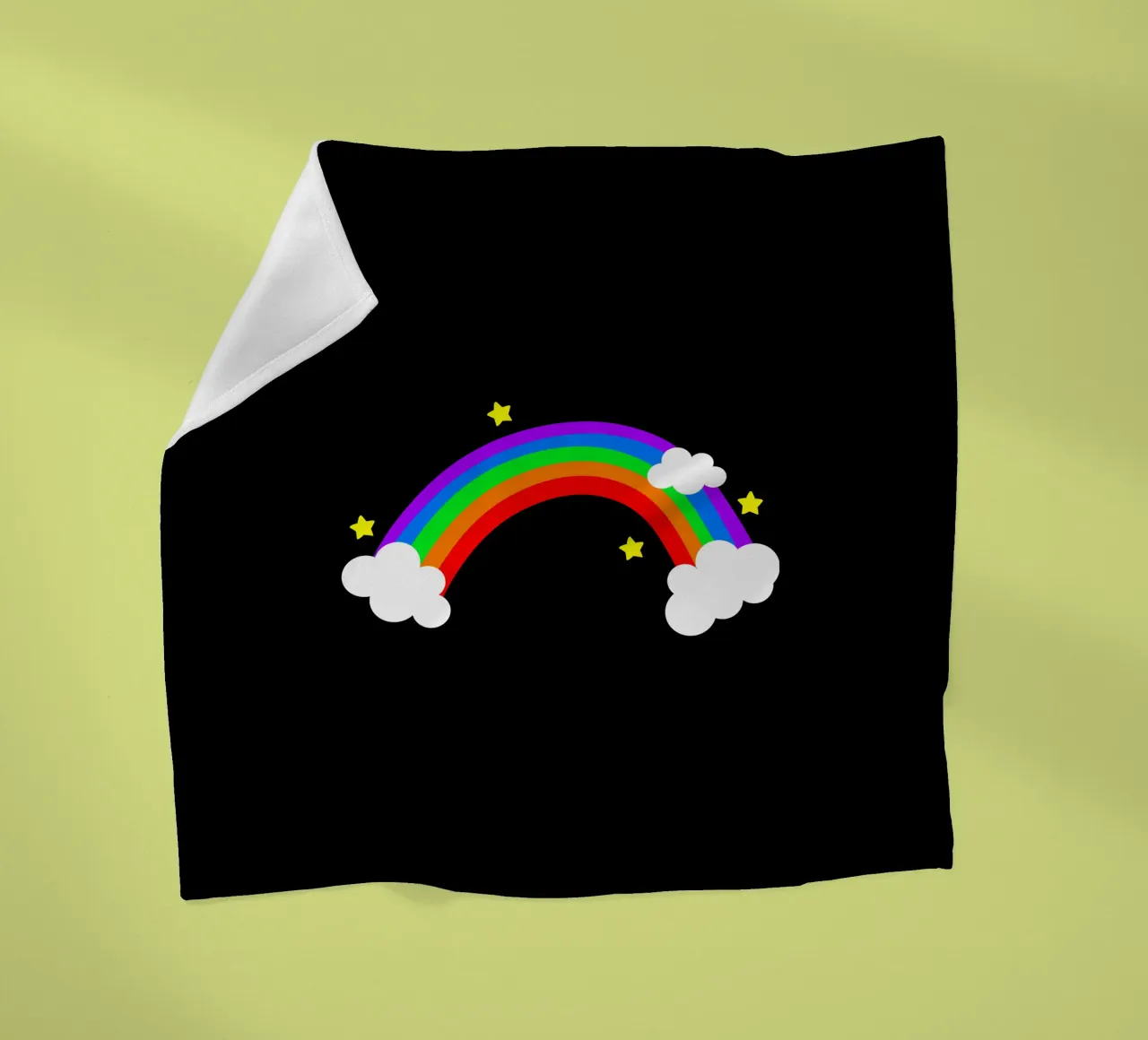 Rainbow with clouds and stars coperta in pile da happieeagle