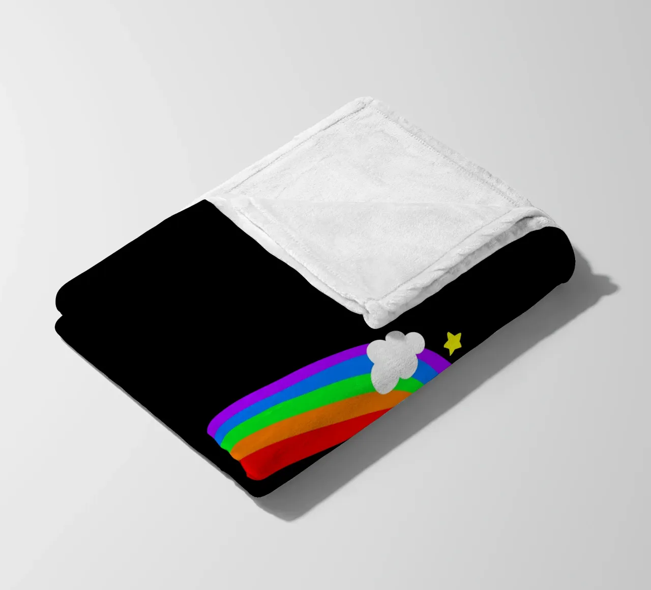 Rainbow with clouds and stars coperta in pile da happieeagle