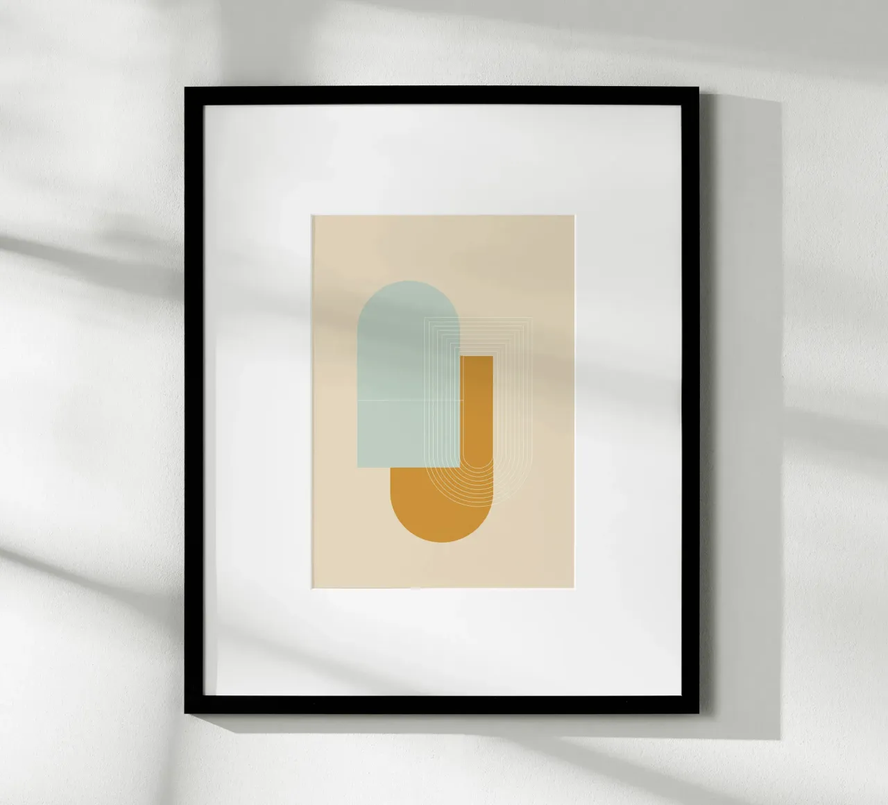 Mid Century Geometric 05 poster con telaio in plastica da KHouse Studio