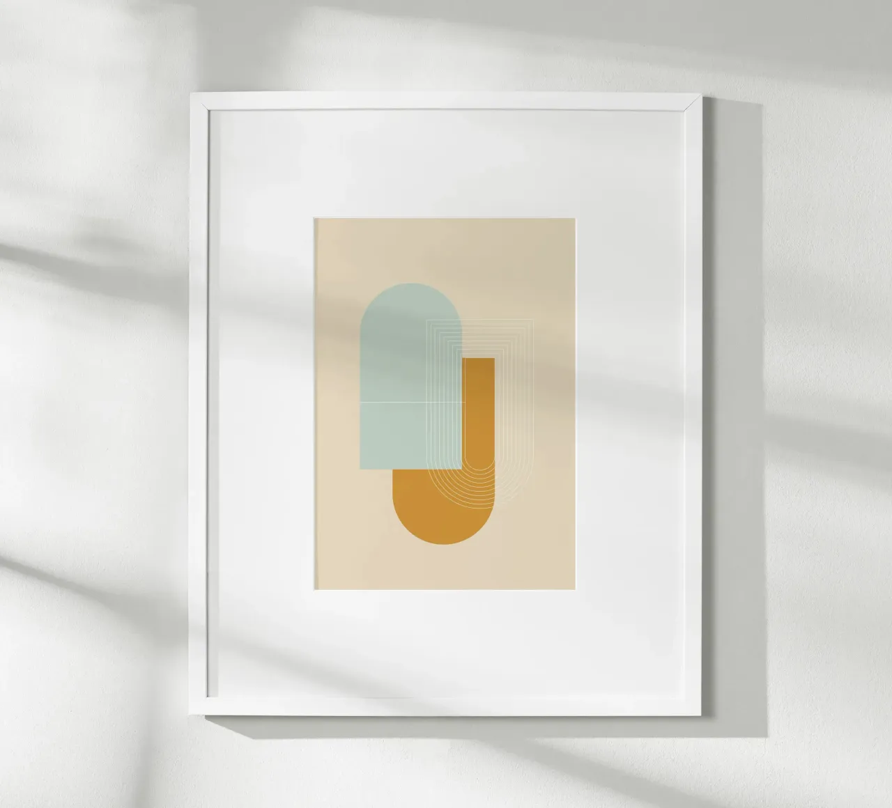 Mid Century Geometric 05 poster con telaio in plastica da KHouse Studio