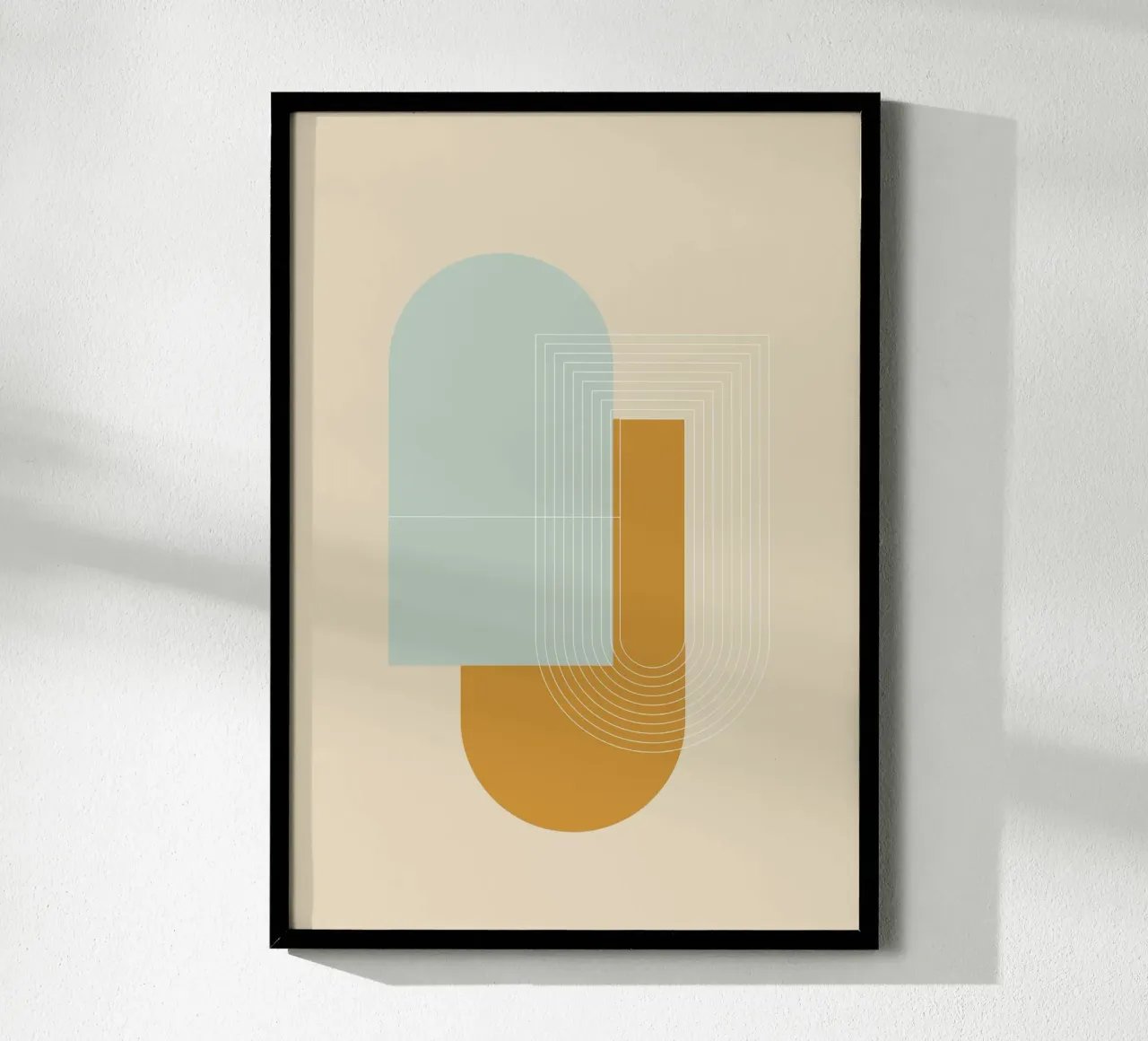 Mid Century Geometric 05 poster con telaio in plastica da KHouse Studio