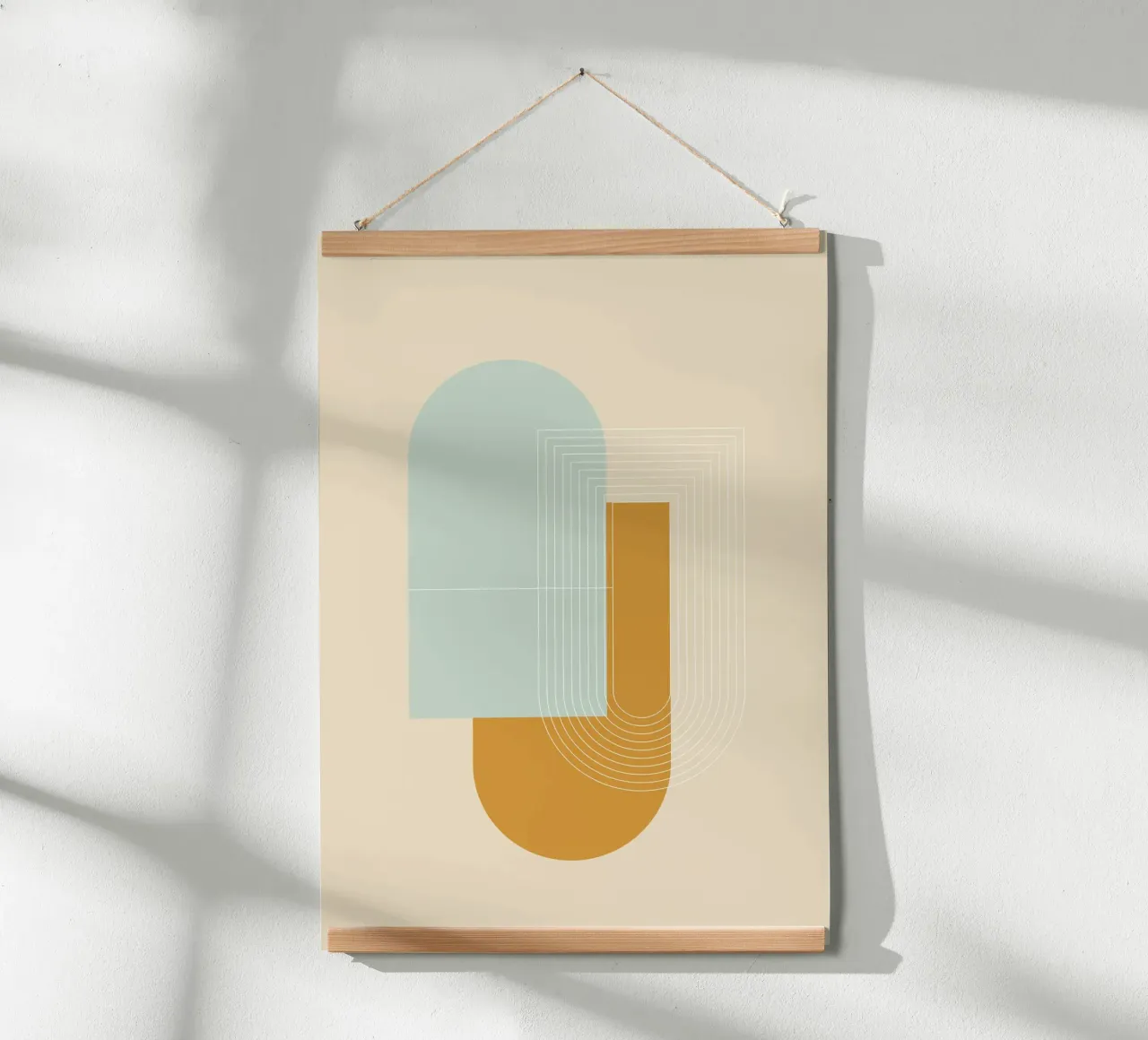 Mid Century Geometric 05 poster con telaio in plastica da KHouse Studio